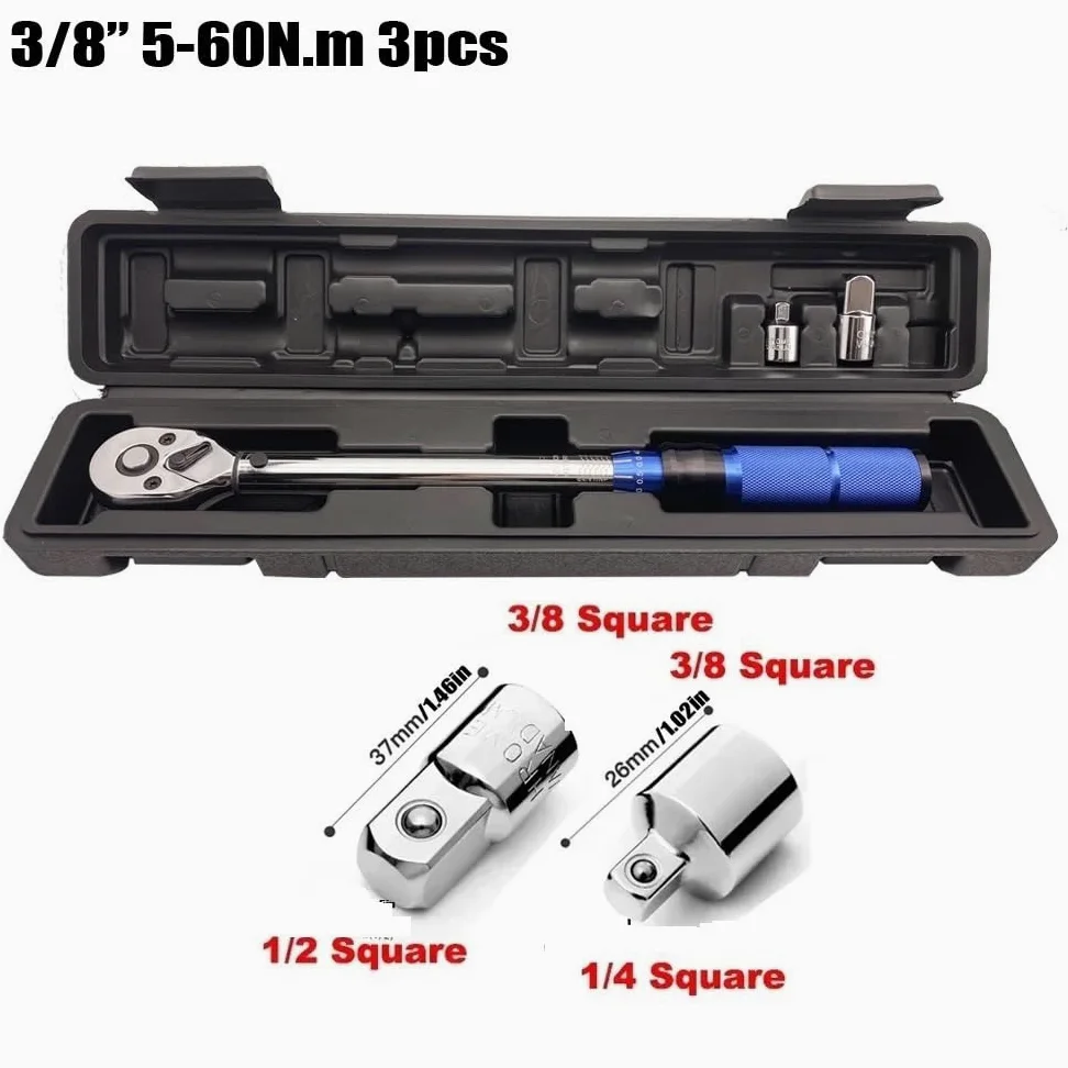 Telescopic Ratchet Klucz dynamometryczny 3/8" 5-60 Nm z magnetycznym gniazdem do świec zapłonowych konserwacji motocykli samochodowych Klucze dynamometryczne(3pcs)