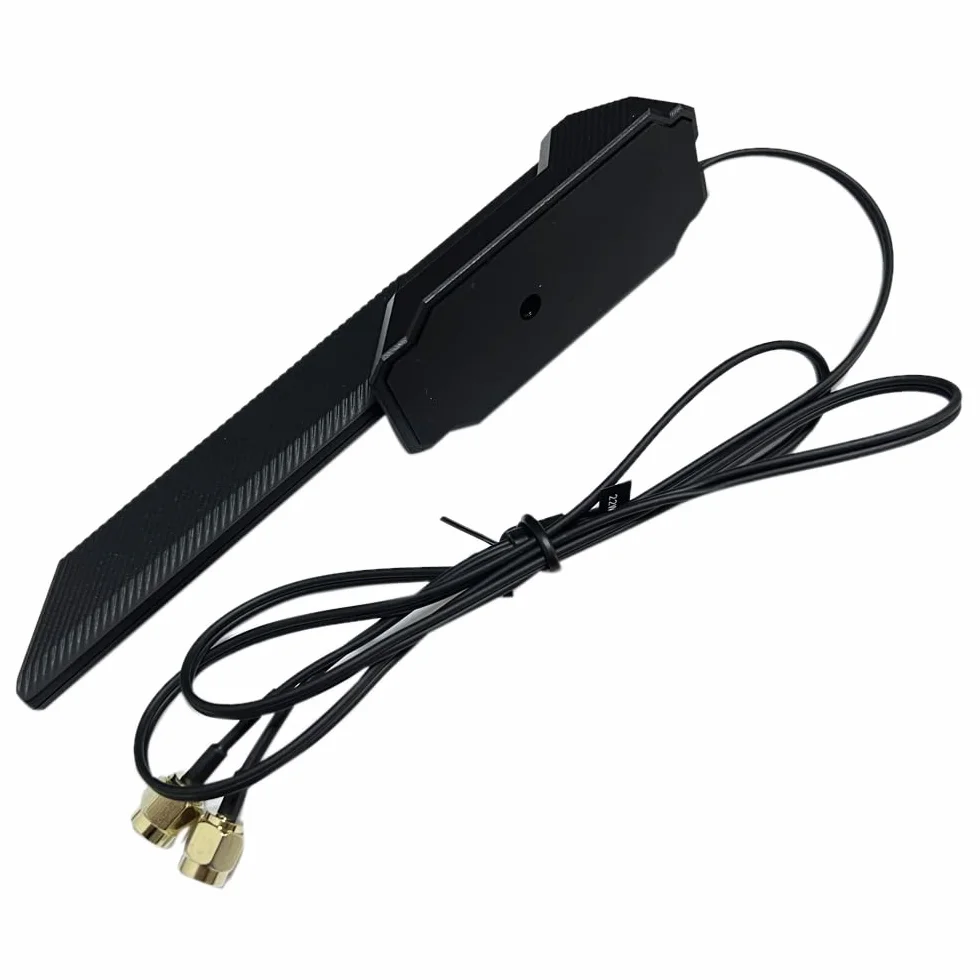 Gintai Antena WLAN PC WiFi 6E Tri-Band – 2,4 GHz/5 GHz/6 GHz, Antena WiFi 6E do routerów PC ASUS, komputerów, urządzeń do gier 2,4g/5g/5,8g/6g Wzmacniacze WLAN Podstawa magnetyczna składana (Czarna)