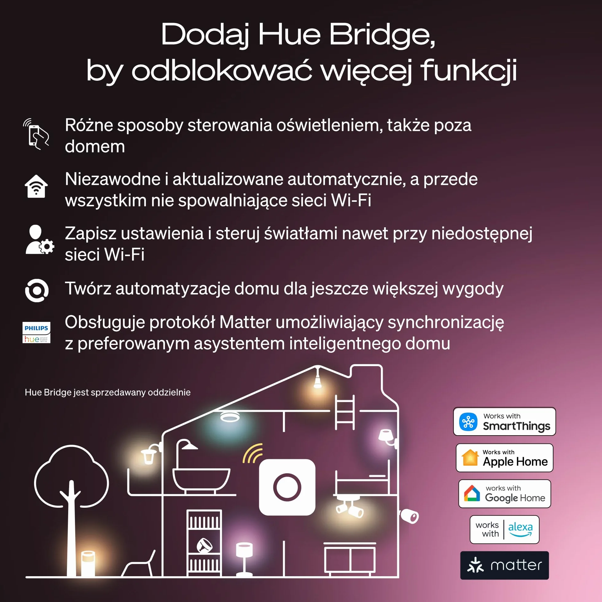 Żarówka Philips Hue Smart LED A60, White Ambiance, trzonek E27, 8,1 W, pełne spektrum światła 1000K–20000K, 1100 lumenów, przyciemnianie, działa z Alexa, Google Assistant i Apple Home, op. 2 szt.