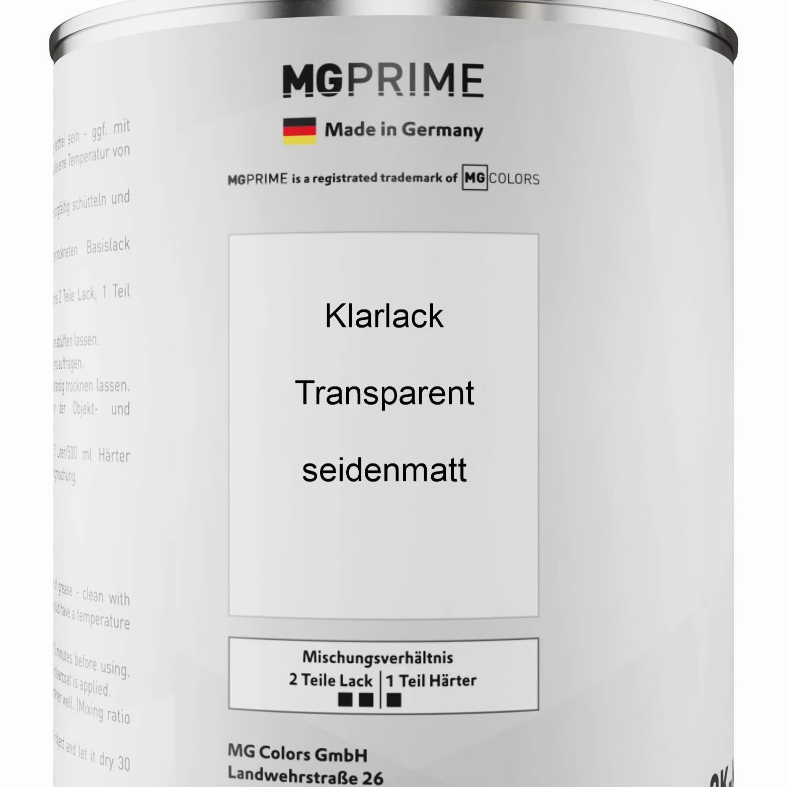 Pantone 178C Red Zestaw puszka farby lakier bazowy gotowy do natrysku + lakier bezbarwny 2K mat jedwabisty 2,5L