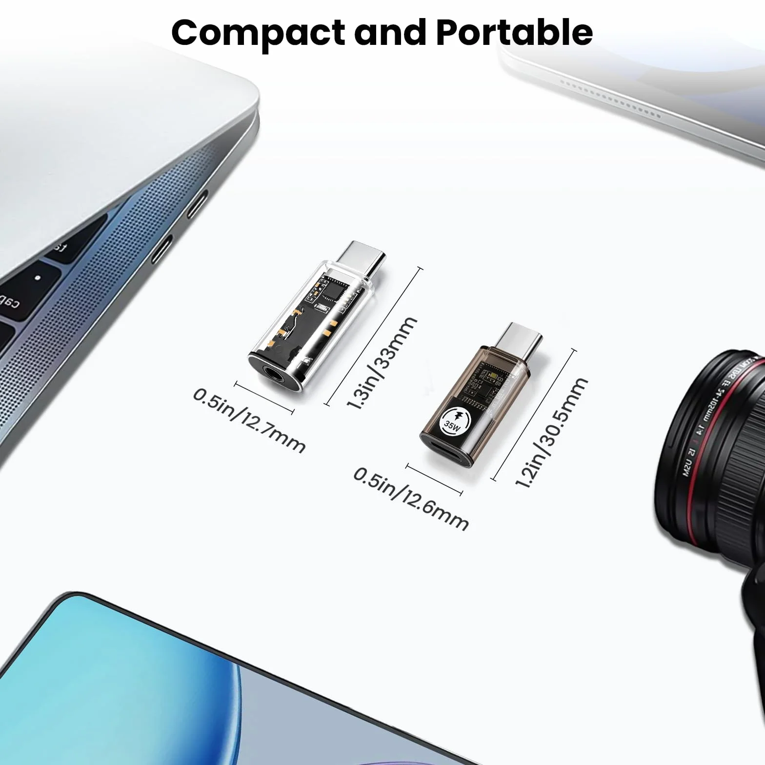 Wtyczka USB C na adapter audio 3,5 mm i konwerter USB-C na Lightning, szybkie ładowanie 35 W, transmisja danych 480 Mbit/s