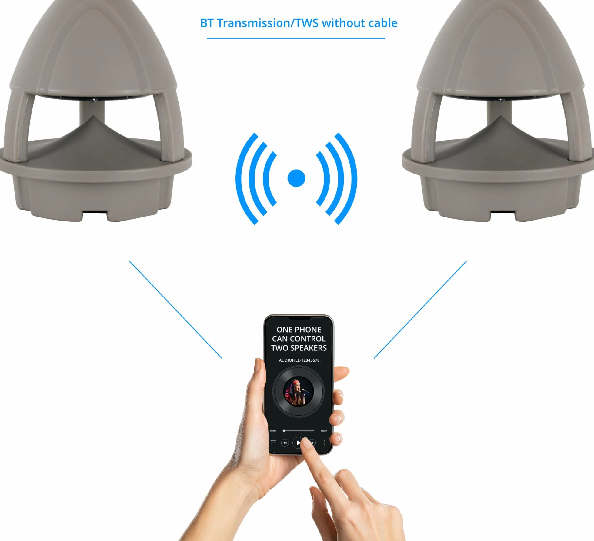 McGrey WPL-660GY BT 360° Głośnik zewnętrzny IP56 wodoodporny szary
