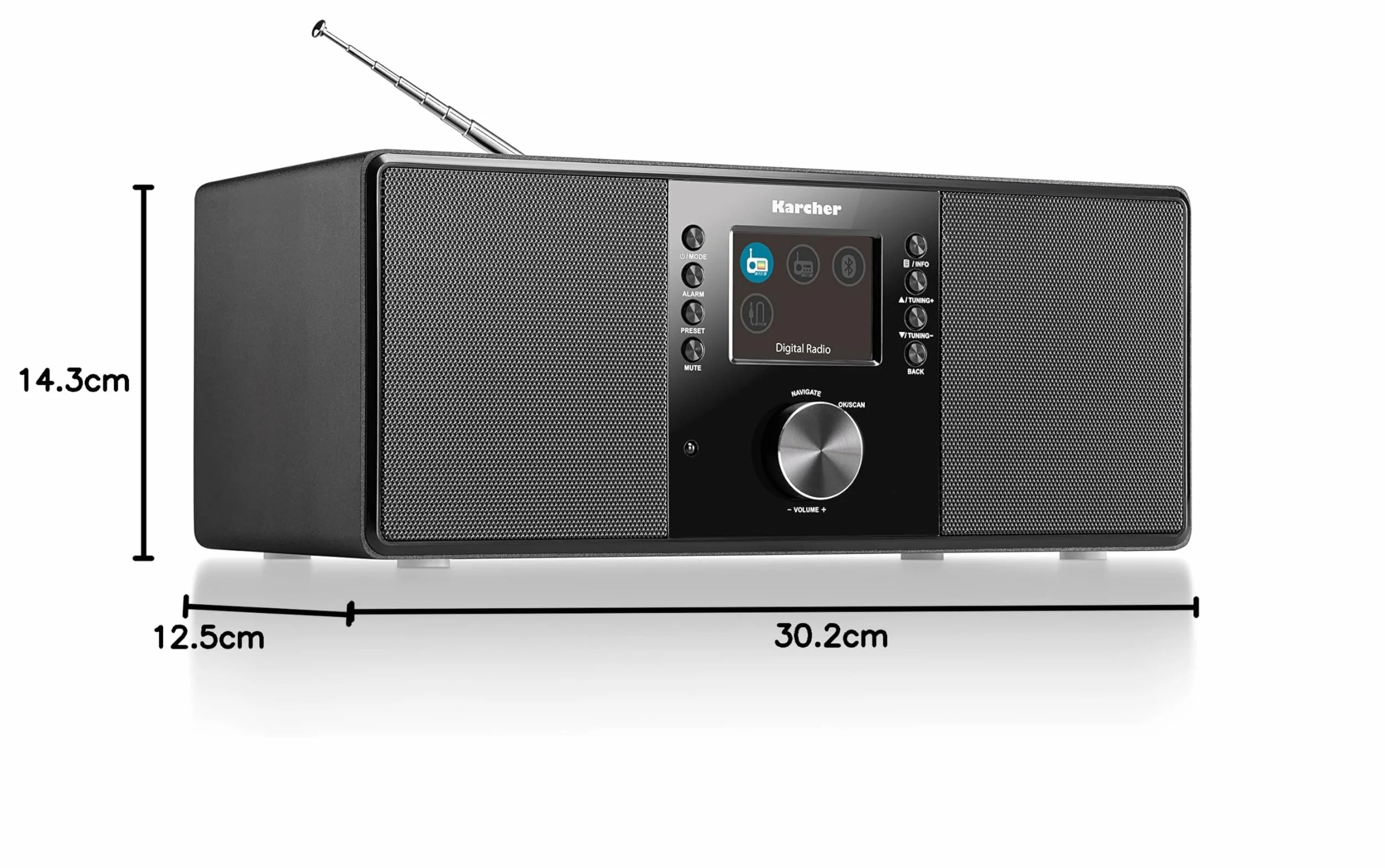 Karcher DAB 5000+ radio cyfrowe DAB+ UKW-RDS Bluetooth AUX-IN budzik czarne