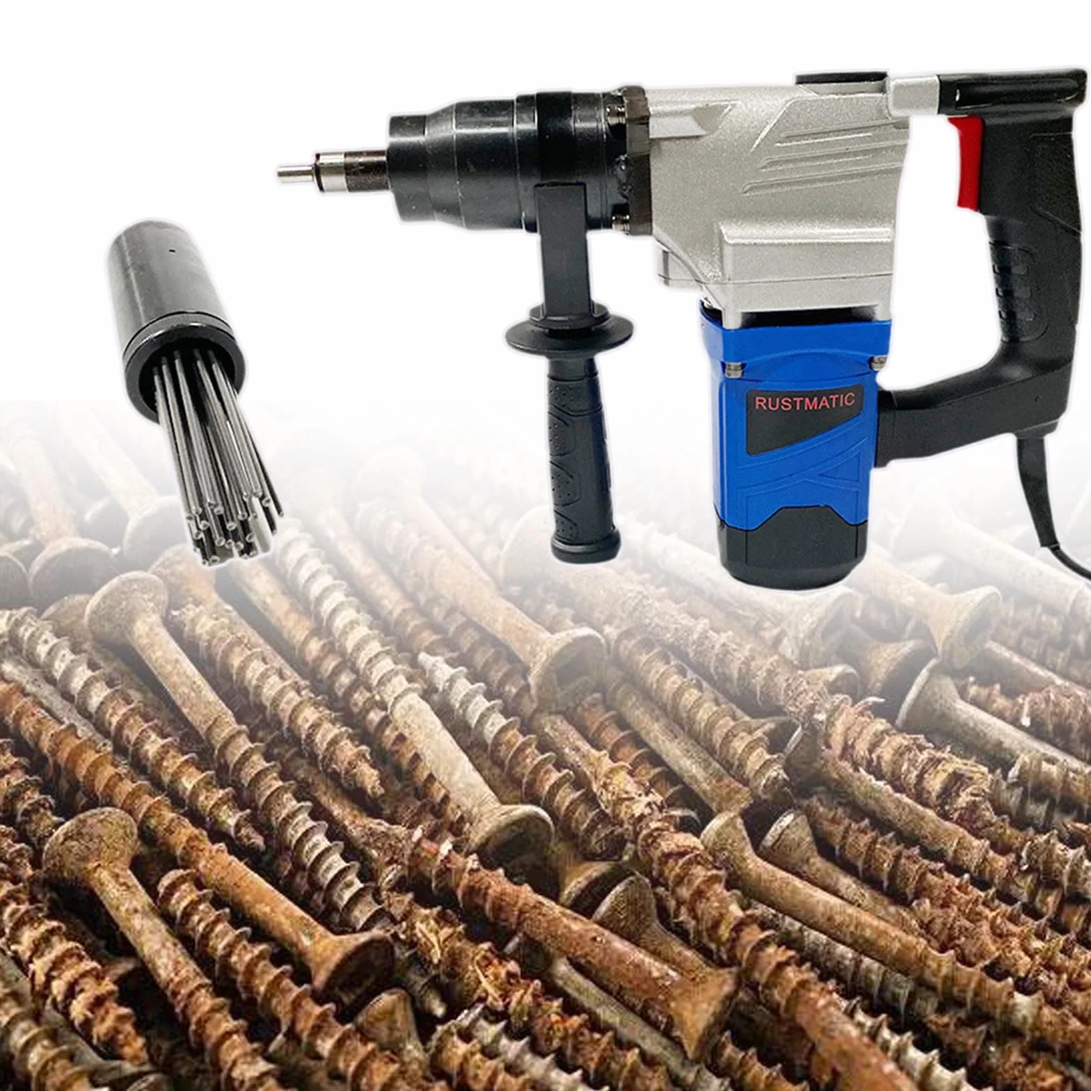 Elektryczny pistolet do usuwania rdzy, 1100 W, narzędzie do czyszczenia rdzy, żużla spawalniczego i farby, wytrzymały skaler igłowy