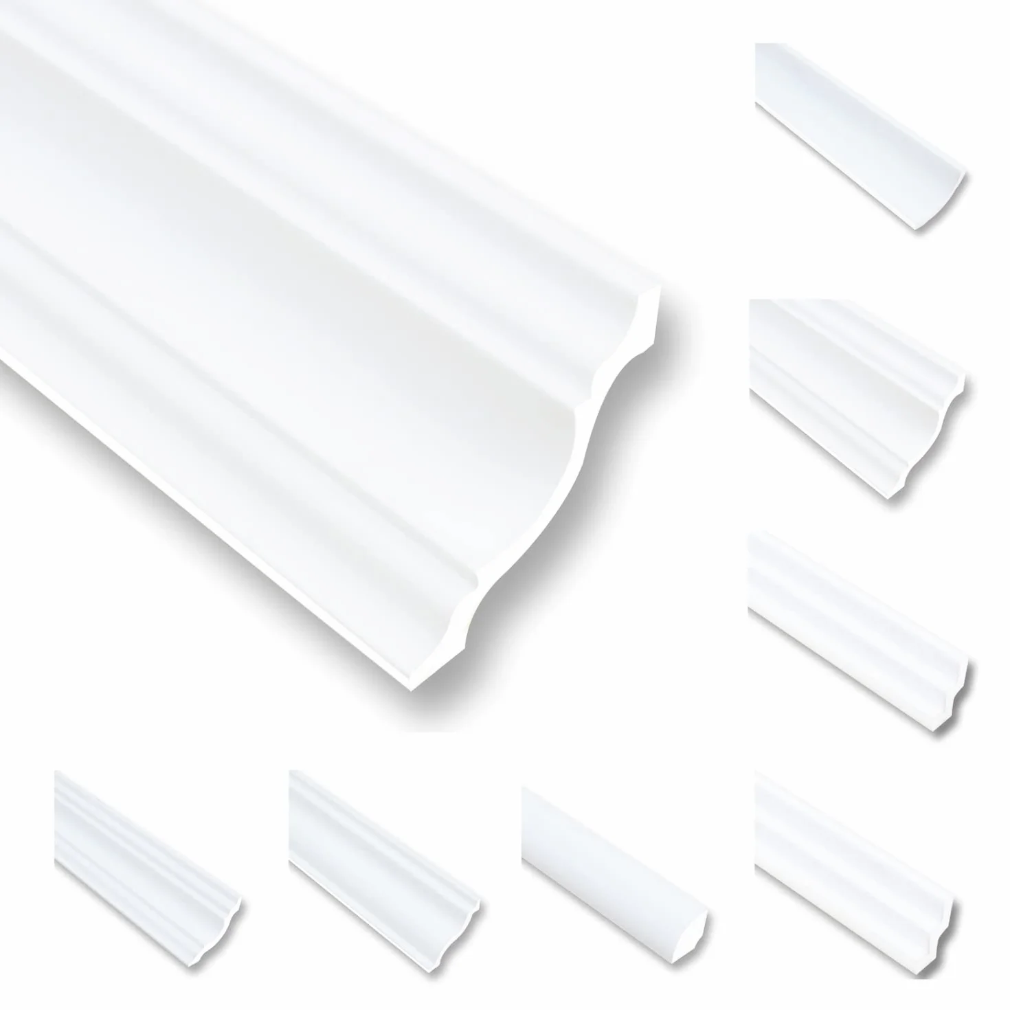 Listwa sufitowa styropianowa XPS dekoracyjna biała, 20 m, 10 listew, 80 x 80 mm NK80