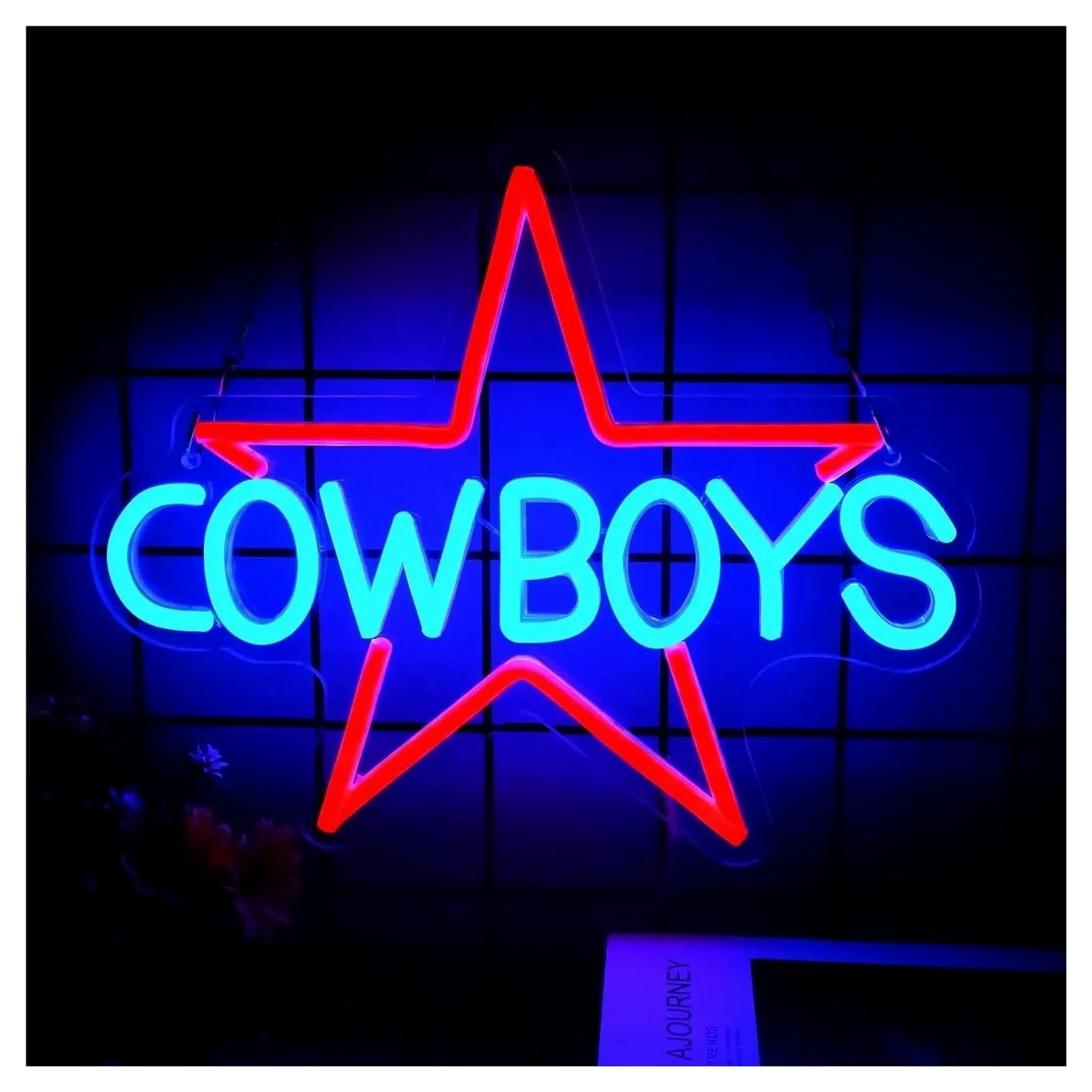 Wiszące neony artystyczne Neon Cowboys Pentagram LED Regulacja Jasności Światła Na Imprezę Bar Spotkania Sklepy Ze Słodyczami Art Decor 31.97cm×25.47cm