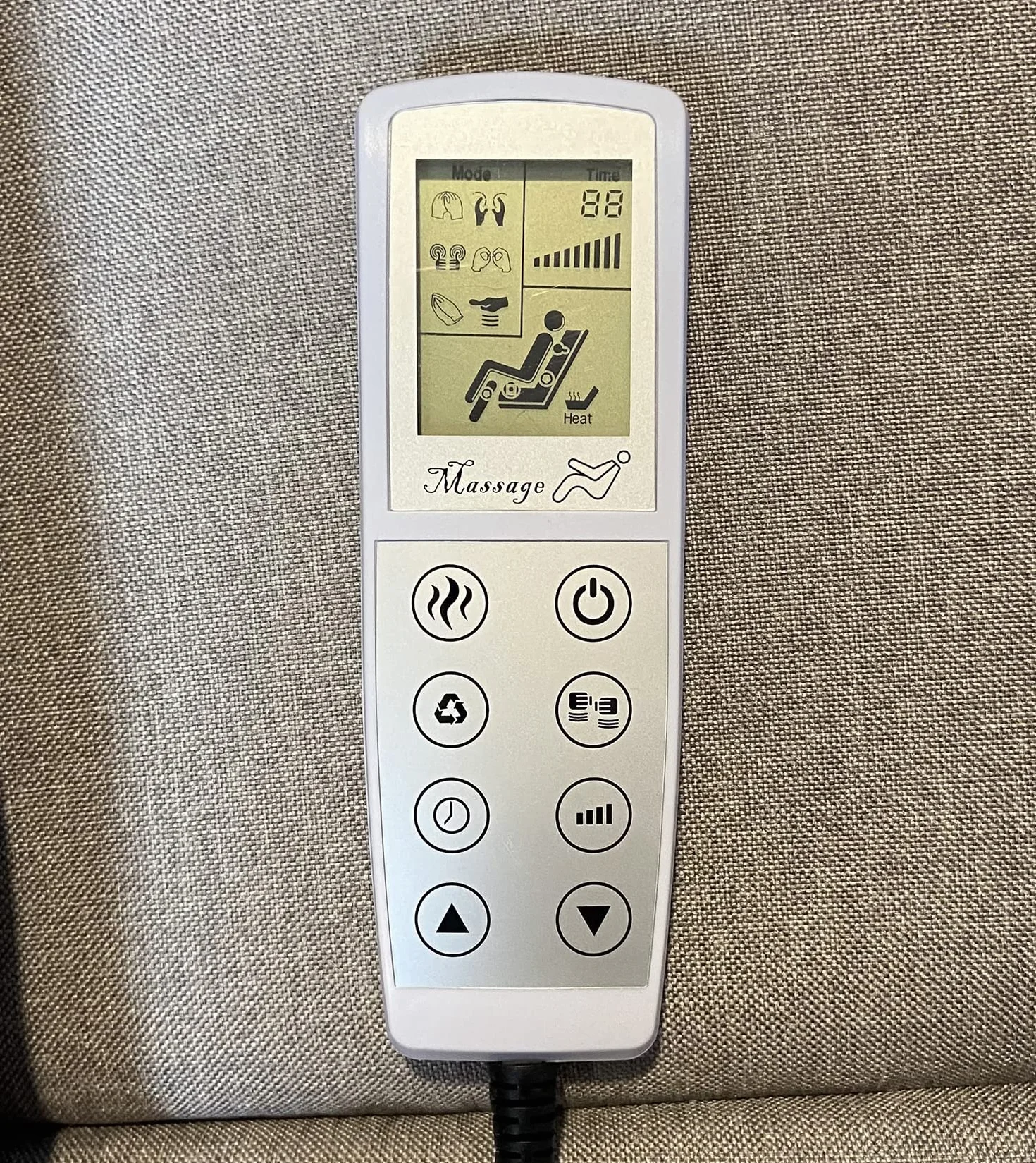 ECODE® Fotel do masażu Relax Podnośnik Stelvio, Elektryczne nachylenie 160°, funkcja ciepła, programy automatyczne, falowanie wibracyjne, 2 porty USB do ładowania, A++, ECO-8520UP (beżowy)
