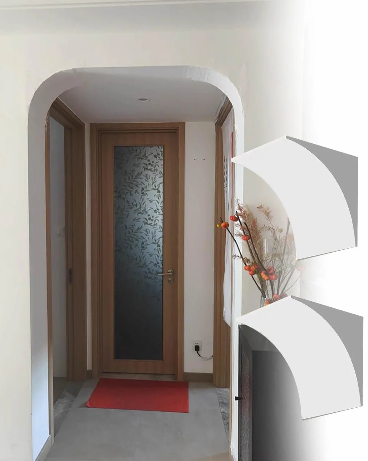 Półokrągły łuk drzwiowy, forma płyt kartonowo-gipsowych, DIY, do malowania, łukowe drzwi, zestaw wsporników płyt kartonowo-gipsowych, łatwy montaż, 2 szt