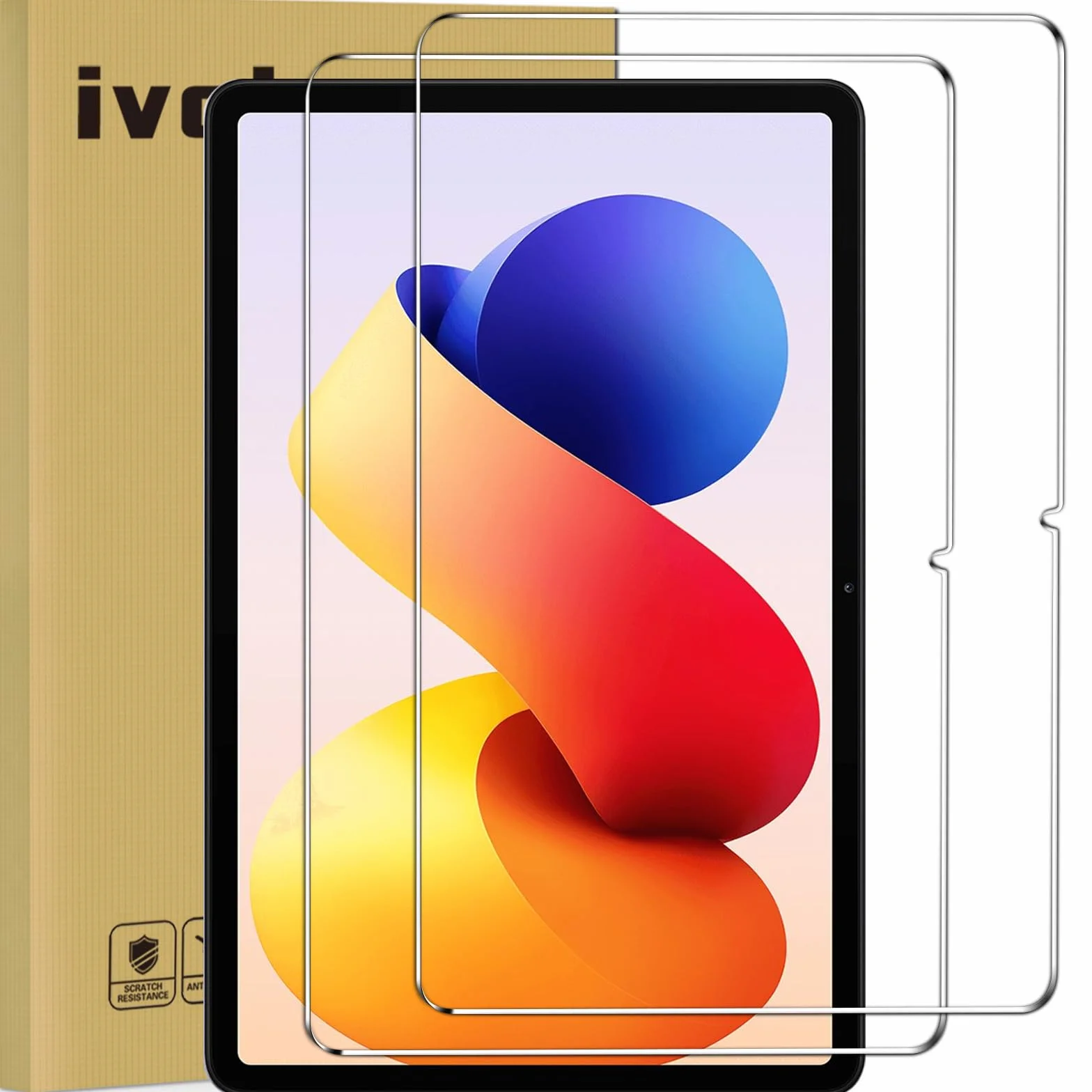 ivoler 2 sztuki folii ochronnej ze szkła ochronnego do Xiaomi Redmi Pad 2 Pro / Poco Pad M1 / Redmi Pad Pro 4G / 5G / Poco Pad 12,1 cala, szkło pancerne o twardości 9H, folia odporna na zarysowania
