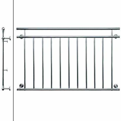 ECD Germany Balkon Francuski 156 X 90 Cm | Z 11 Pretami Wypelniajacymi | Blyszczacy | Stal Nierdzewna | Balustrada Balkonowa Kratka Okienna