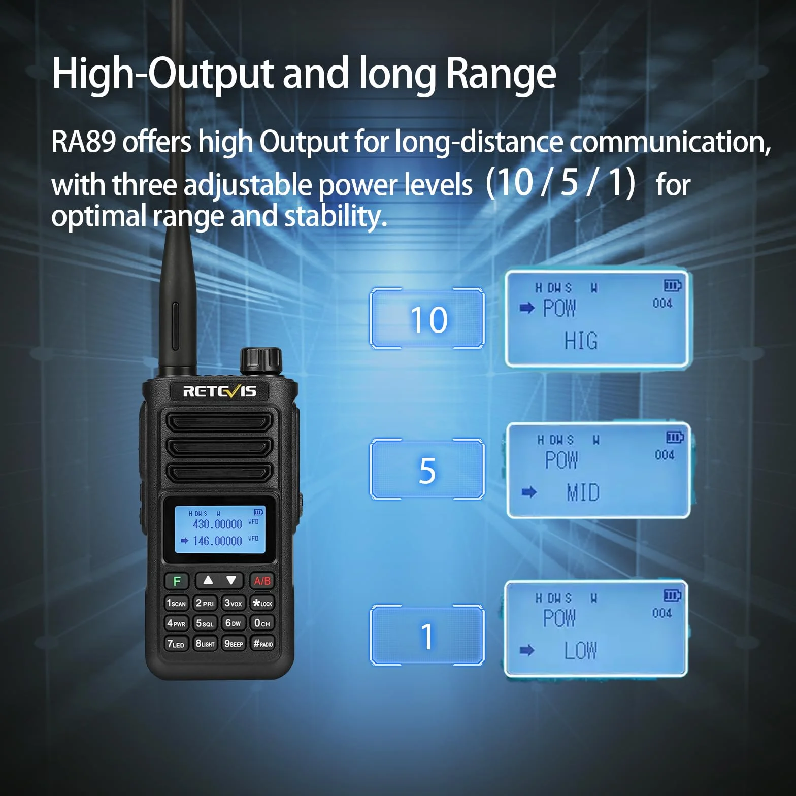 Retevis RA89 Ham Radio, Dwuzakresowe Radio Amatorskie, Wodoodporność IP68, 2500 mAh, 2 Szt., Czarny