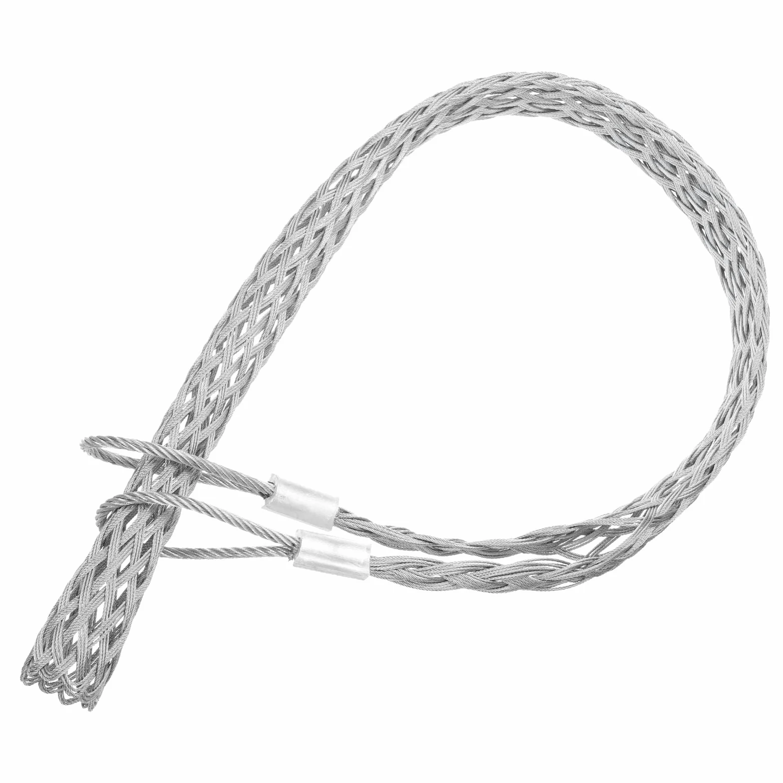 QUARKZMAN Opaska trakcyjna do kabla 101-114 mm, 192 cm ściągacz do kabli z siatki metalowej, podwójny uchwyt ze stali ocynkowanej, 1 sztuka (srebrny)