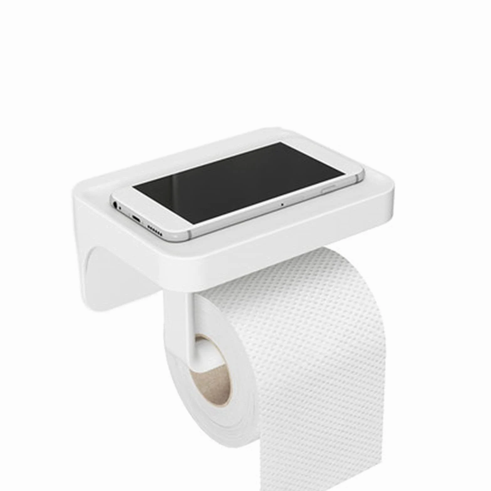 uchwytnik rolki papieru toaletowego, Uchwyt na ręcznik papierowy z przyssawką do zawieszenia ścianie. Do kuchni, łazienki, toalety, biały 16x8x11cm