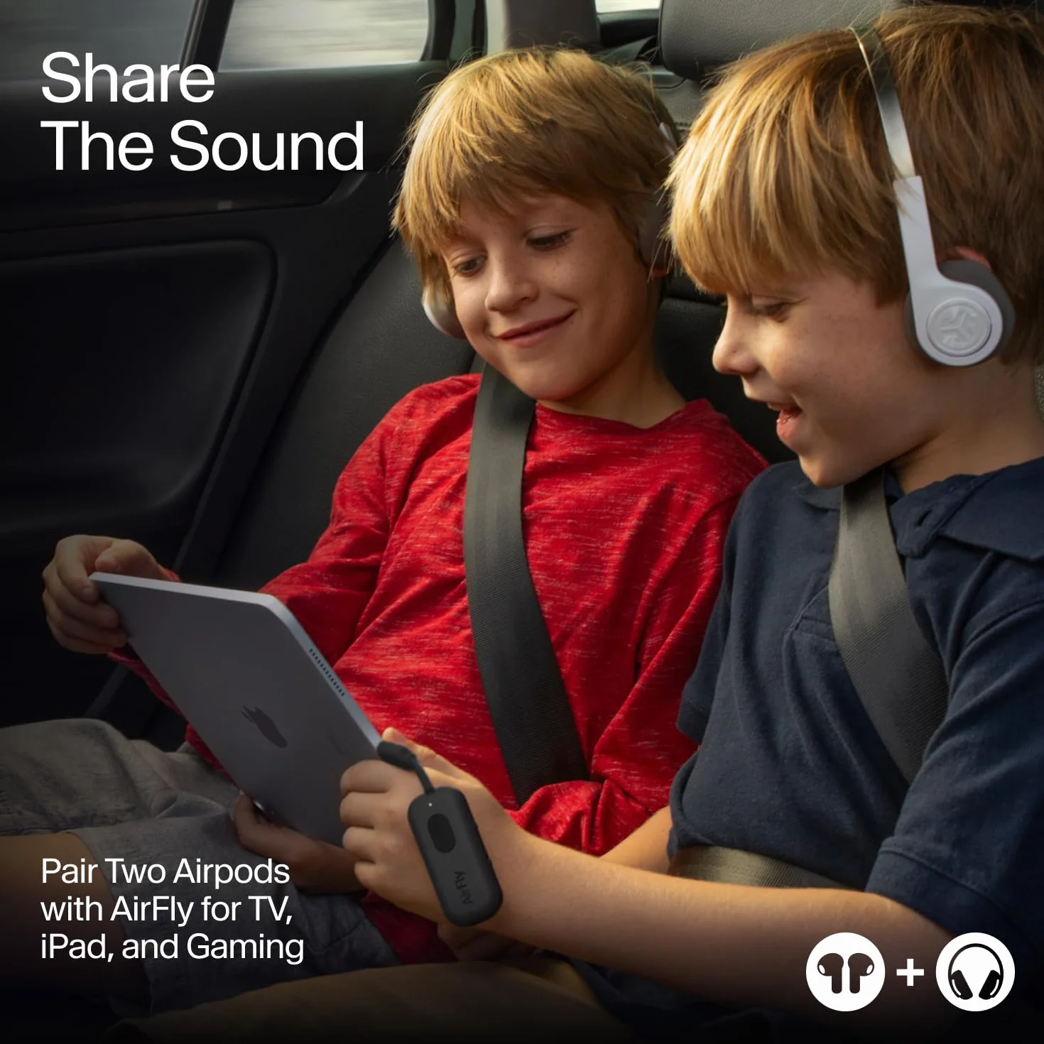 Twelve South AirFly Pro - Bezprzewodowy nadajnik/odbiornik audio Bluetooth do 2 słuchawek AirPods/bezprzewodowych; Użyj z dowolnym złączem audio 3,5 mm, kolor czarny