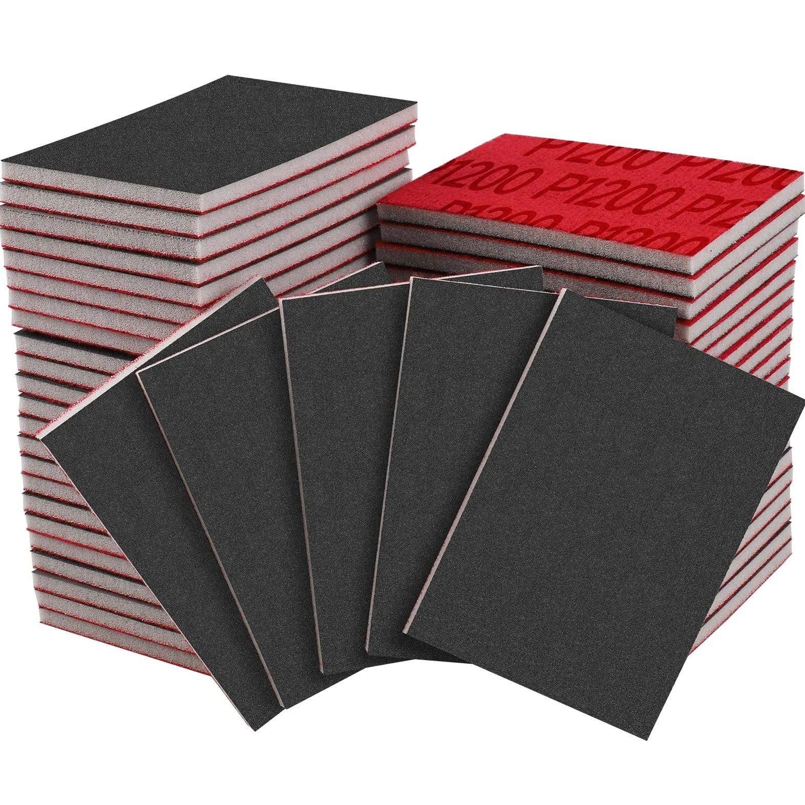 Gąbki szlifierskie, Piasek wypełniony pianką. Bloki gąbkowe 20 szt. 75 mm x 100, wiele ziaren, na mokro i sucho(75MMx100MM 1200Grit)