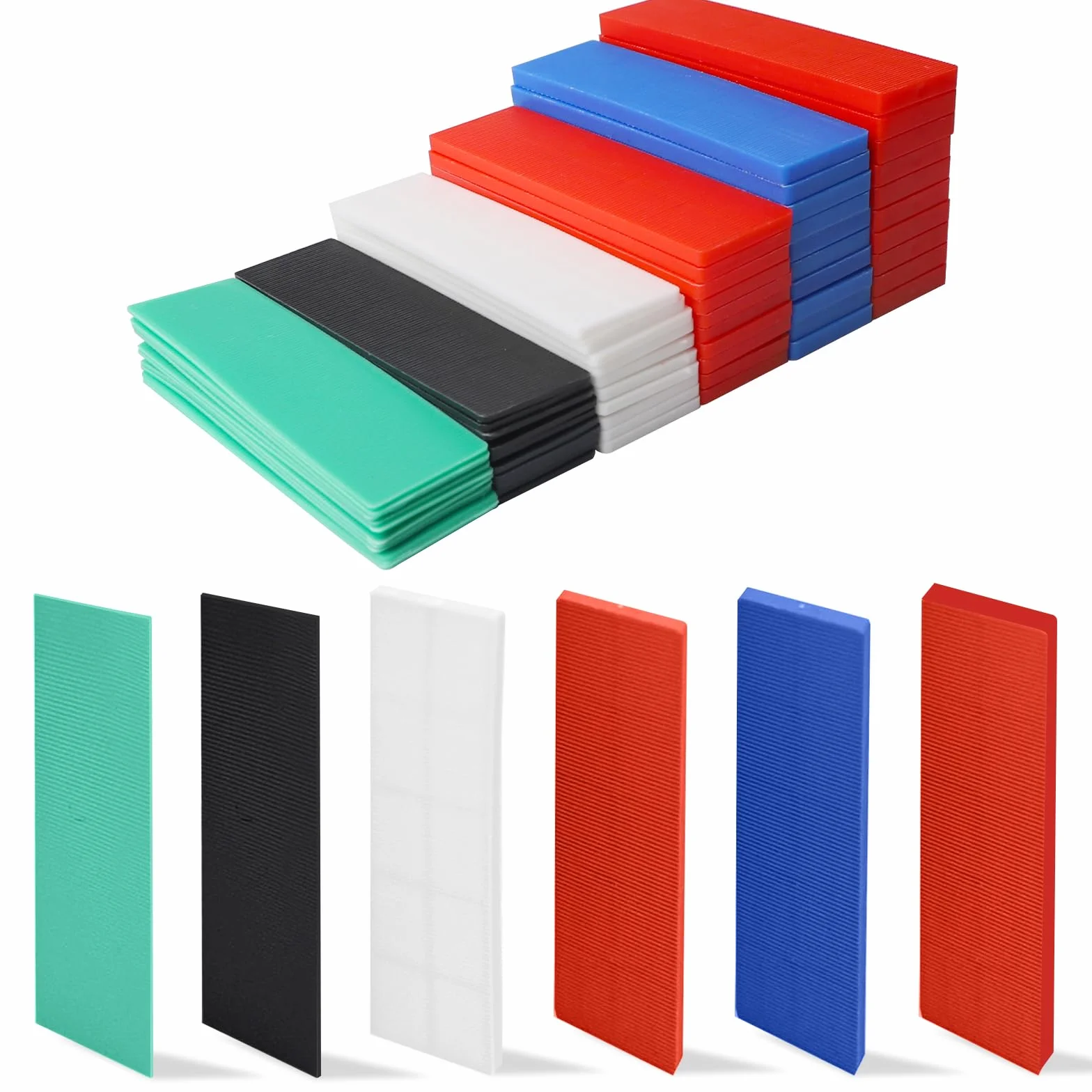 60 sztuk klocków do szyb okiennych, 28 x 100 mm, podkładki dystansowe, mieszane bloki szklane 1-6 mm, płaskie klocki dystansowe z tworzywa sztucznego, ramy okienne, kliny do instalacji ramowych