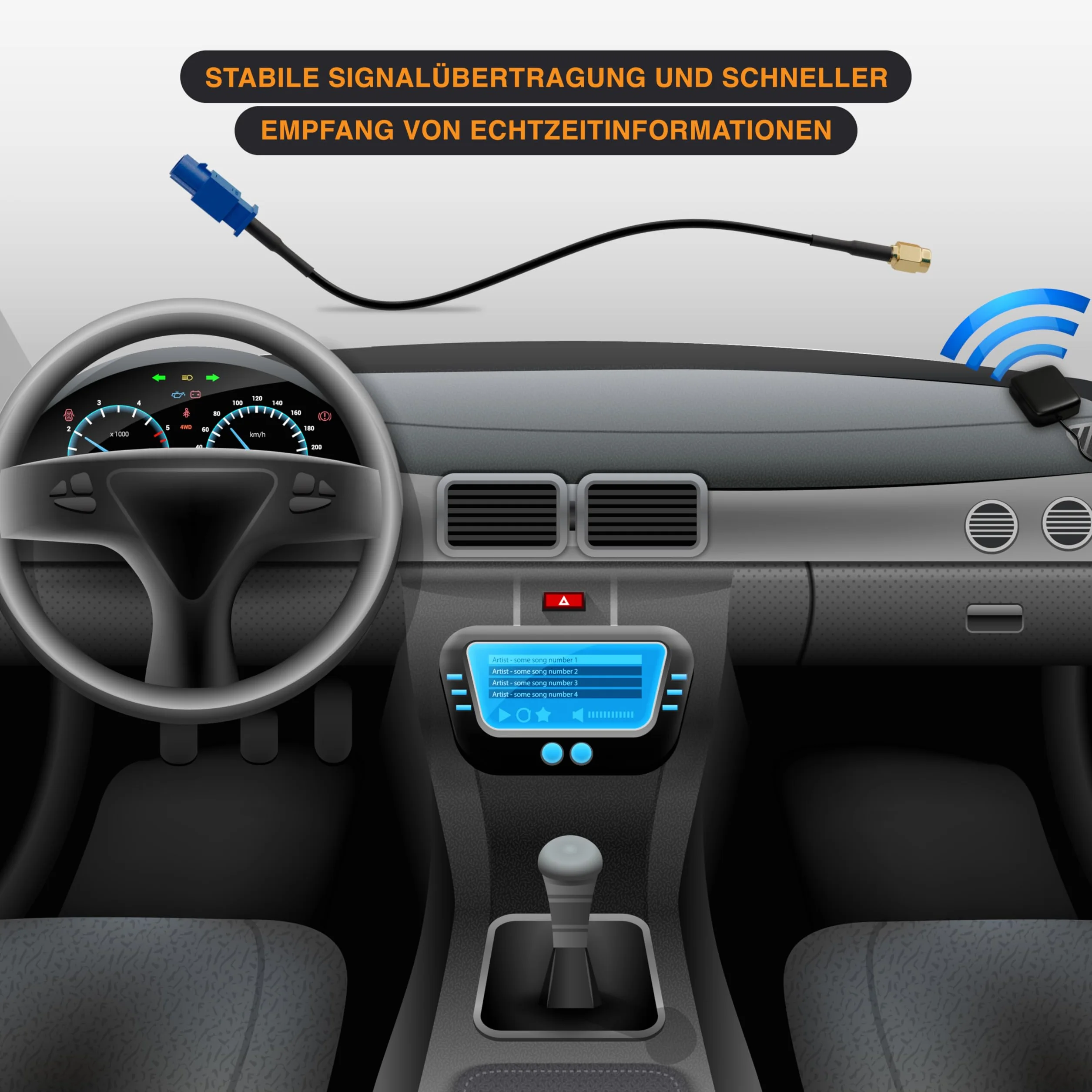 ES-FC30SMA | adapter antenowy GPS | Fakra C na SMA | Kabel Pigtail | koncentryczny | 30 cm | Auto | DVR | GPS |