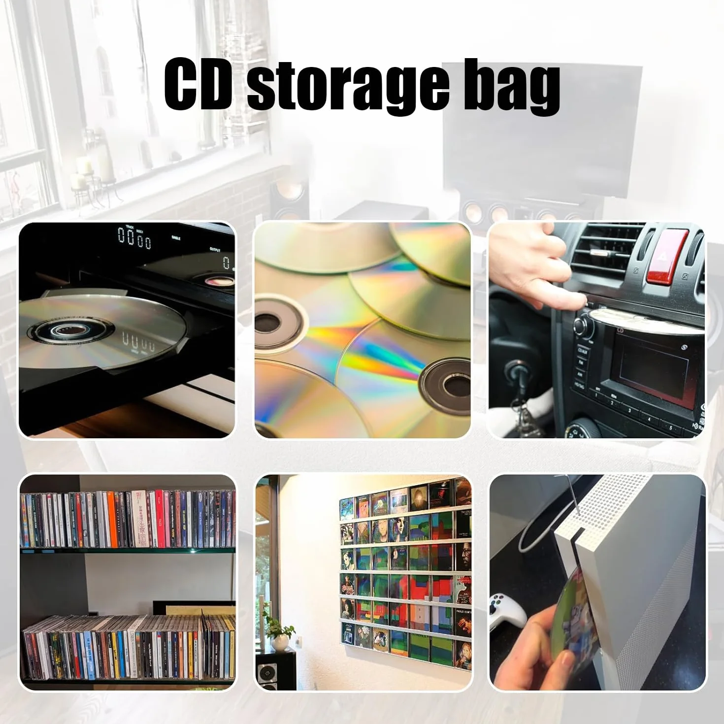 Torba na płyty CD, DVD, torba do przechowywania płyt CD do domu i samochodu, na 40 dysków, czarna