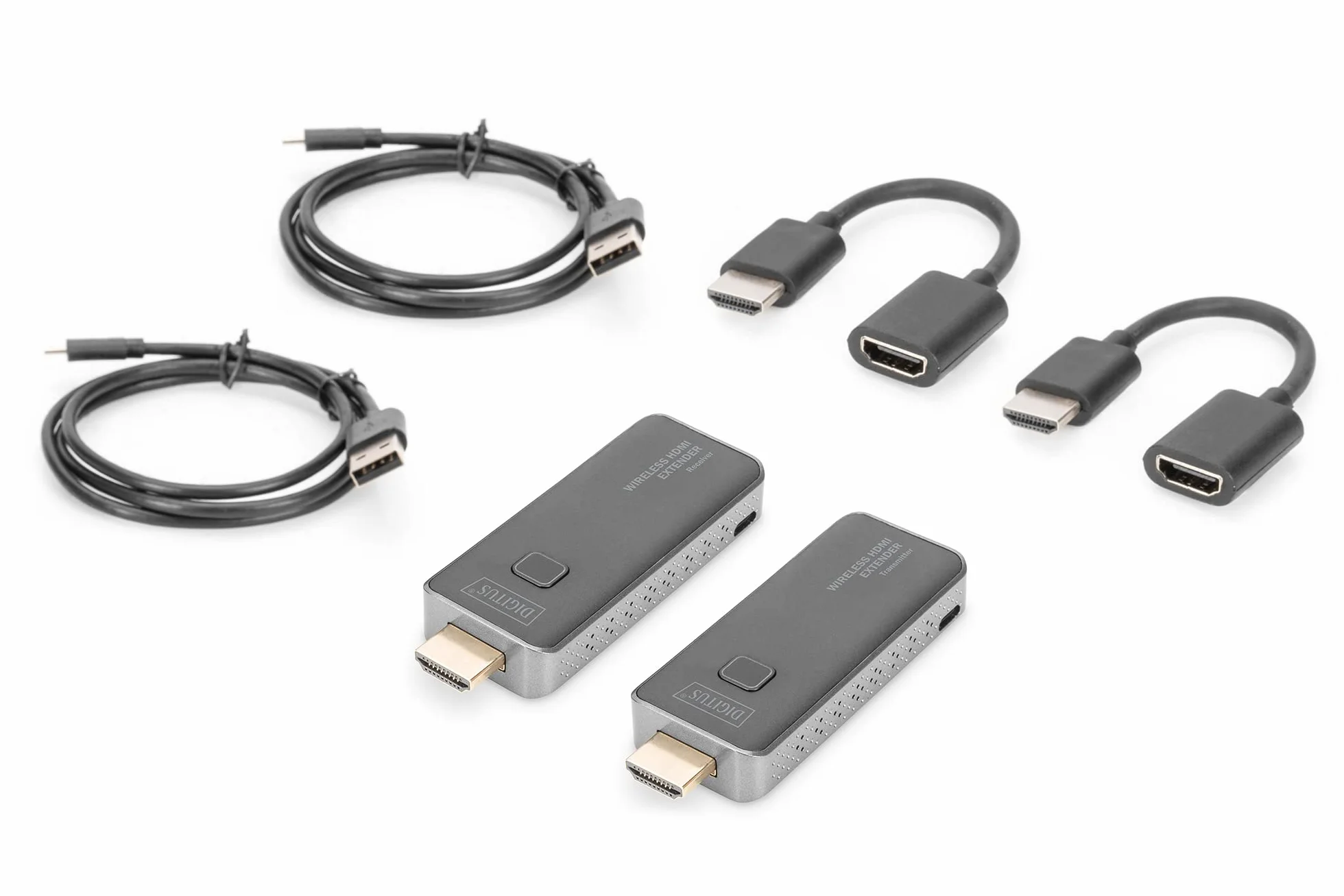 DIGITUS DS-55318 Bezprzewodowy przedłużacz HDMI - Full HD 1080p 60 Hz - Zasięg 50 m - Zestaw: nadajnik i odbiornik - HDMI do HDMI - Plug & Play - HDMI 1.4 i HDCP 1.3