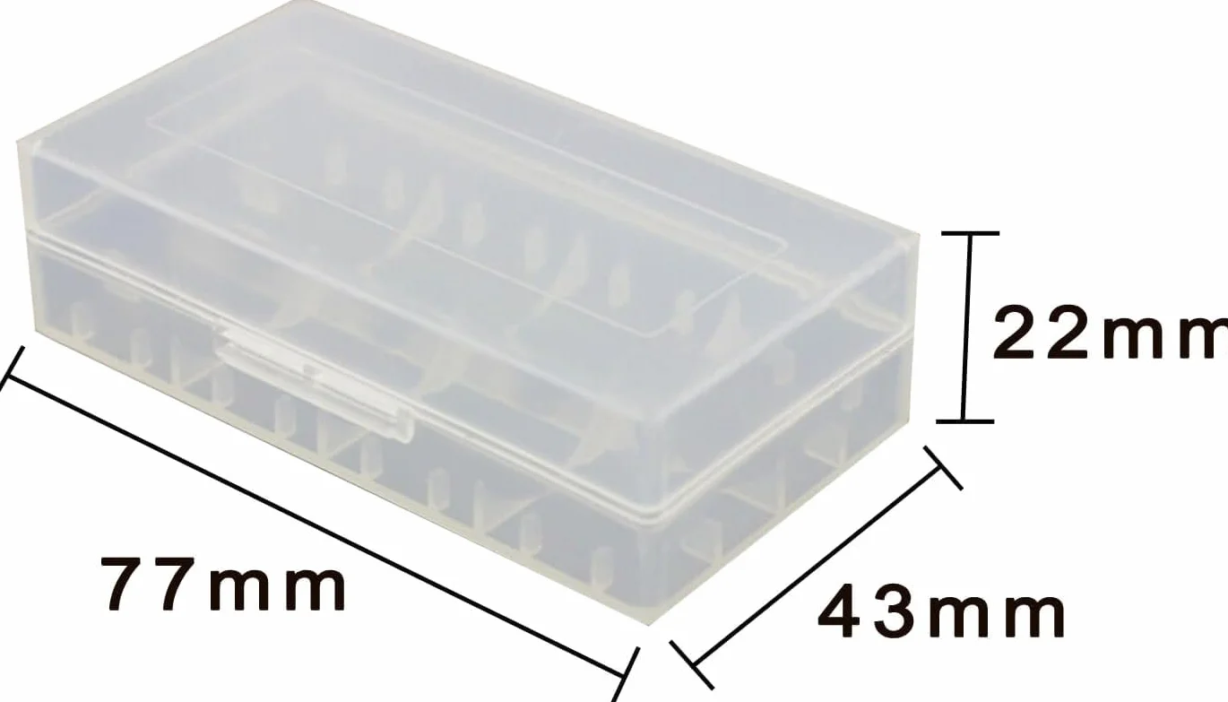 Etui do przechowywania baterii 18650/18350/CR123A/17670 plastikowe przezroczyste 12 szt.