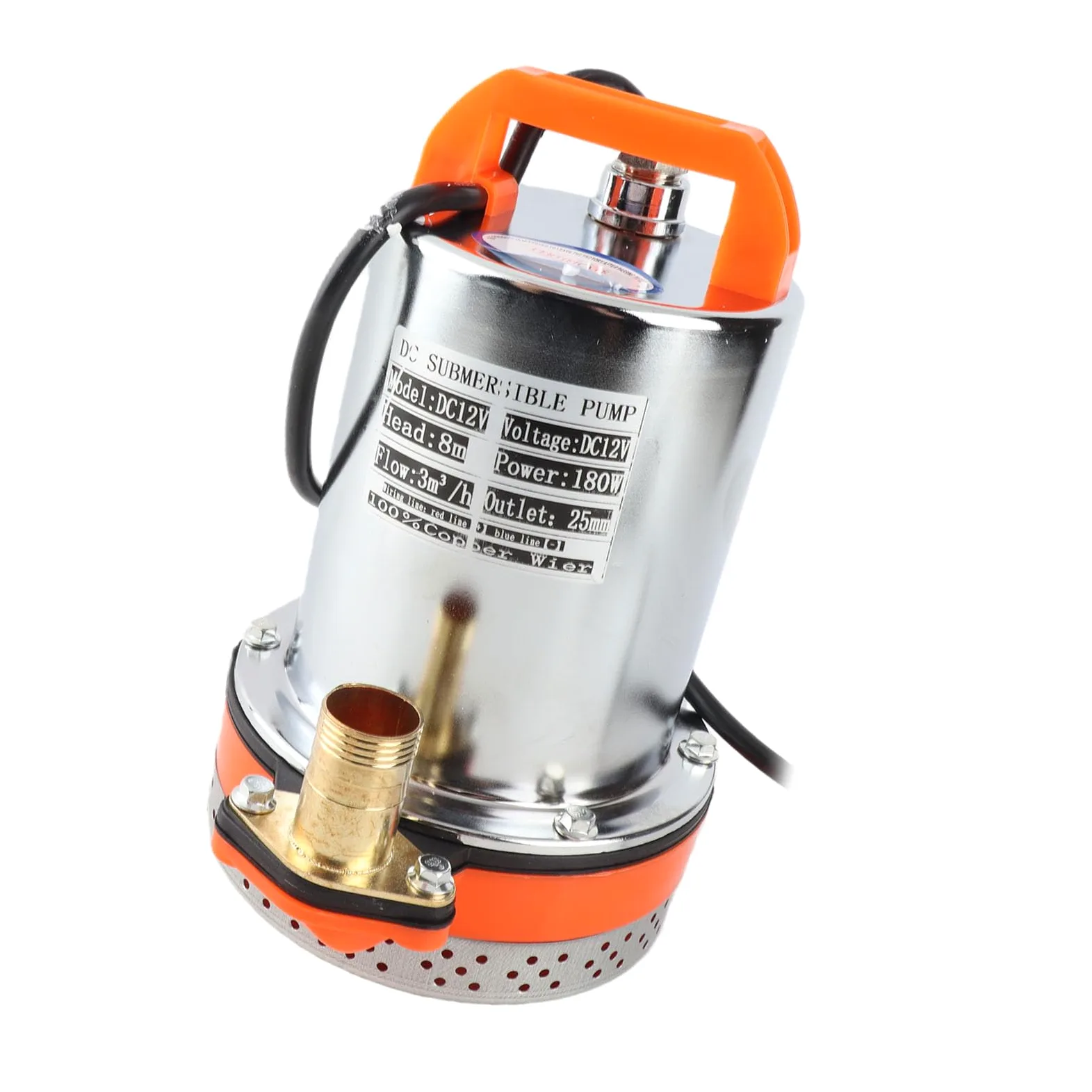 Generic Pompa Głębinowa Wydajna Bateria Słoneczna Urządzenie do Czyszczenia Basenu Podnośnik 26 Stóp 3000 L/h do Nawadniania Gospodarstw Ogrodowych DC (12V)