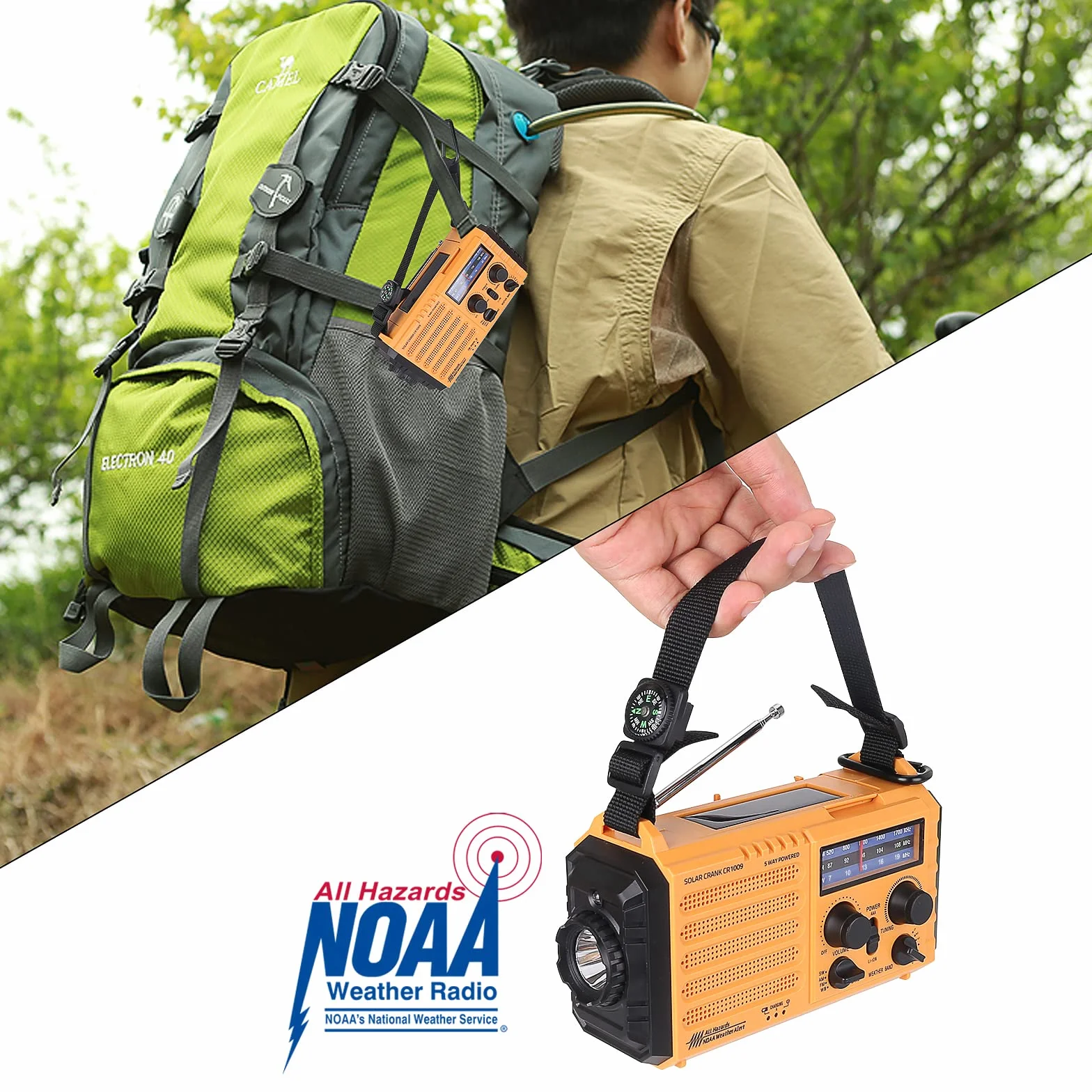 Raynic 5000 Radio Pogodowe Solarne Awaryjne AM/FM/SW/NOAA Przenośne z Latarką