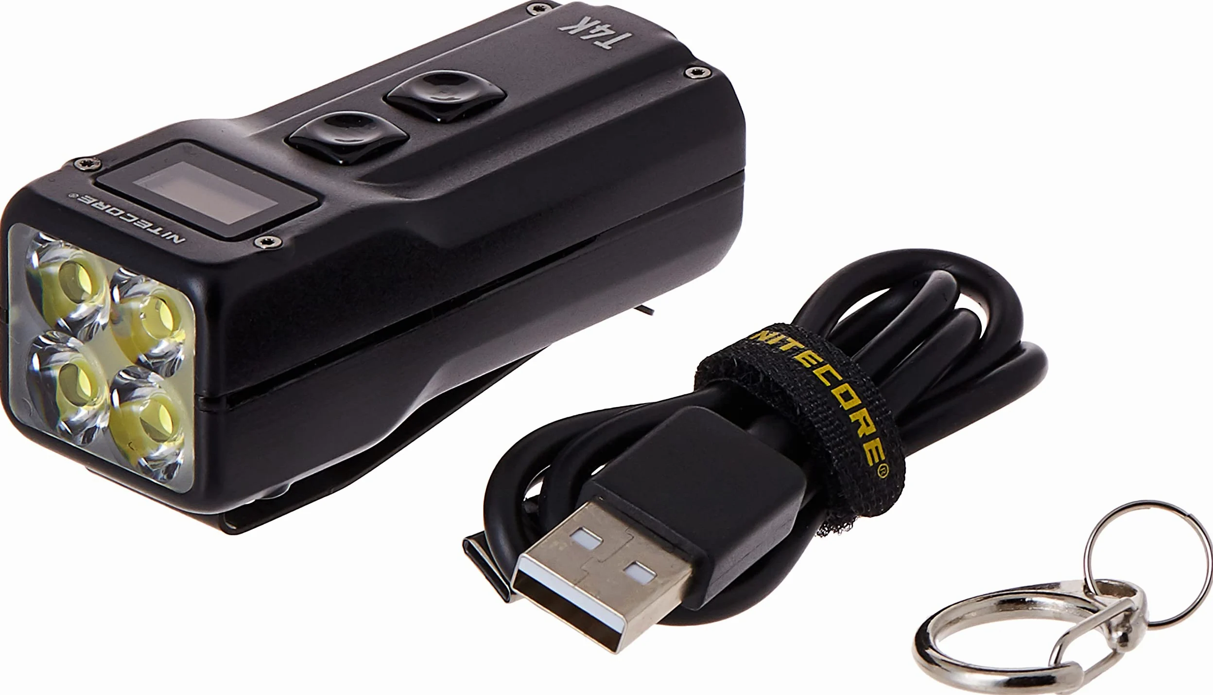 Nitecore T4K Latarka do breloczka, 4000 lumenów Turbo, możliwość ładowania przez USB-C
