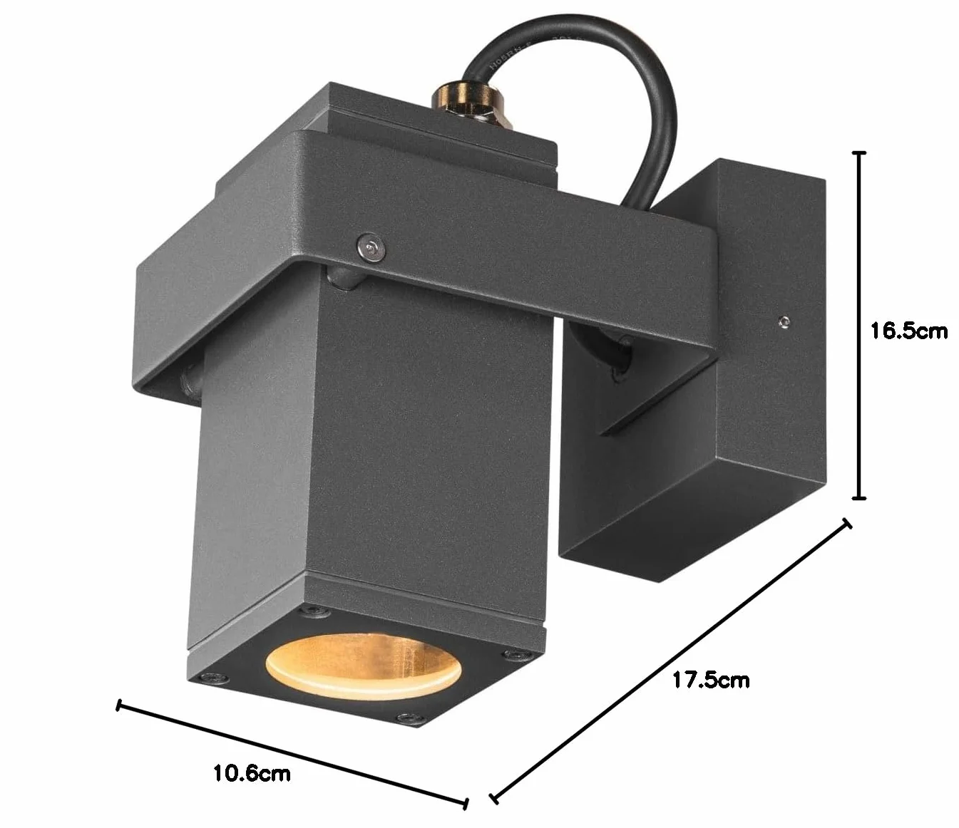 SLV THEO BRACKET Natynkowa Lampa Ścienna i Sufitowa LED GU10 IP65 7W Antracytowa