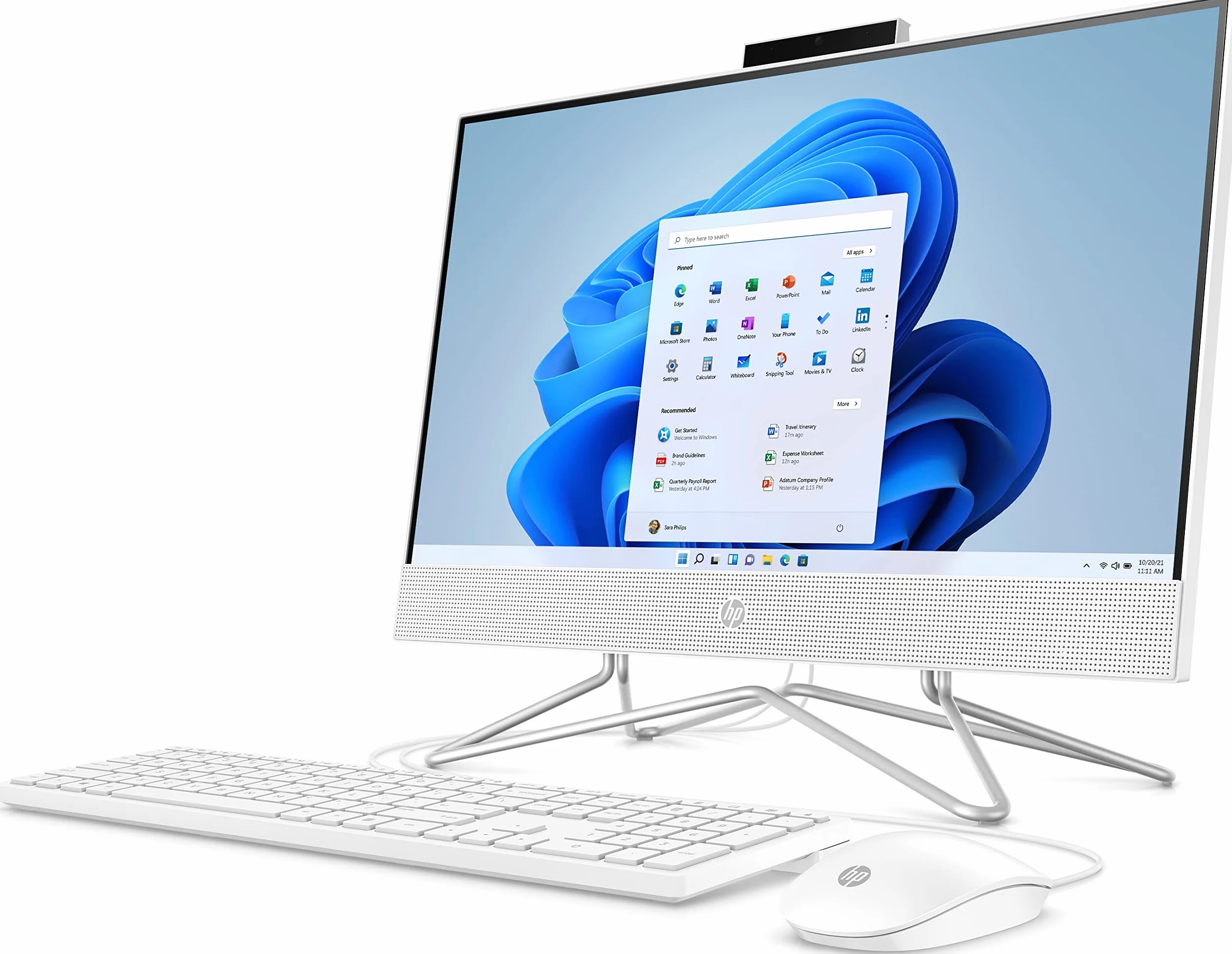 HP All-in-One 22-dd2000ss 21,5" Intel Celeron J4025 256 GB SSD Windows 11 Home biały