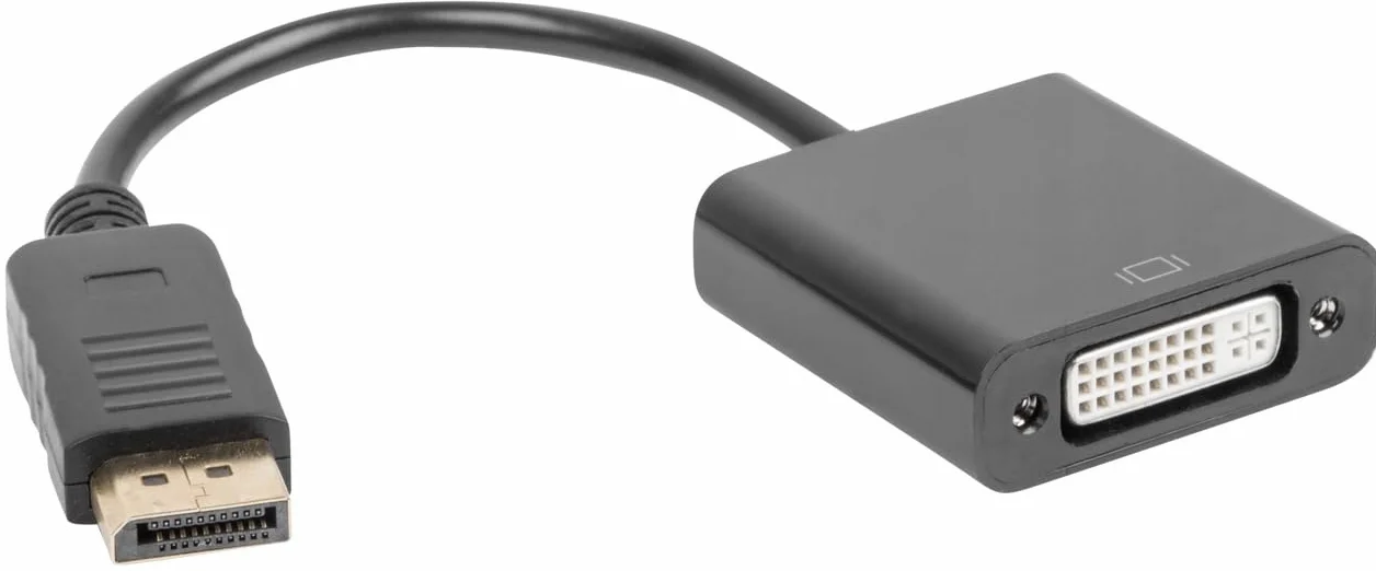 Lanberg Displayport 1.1A Dvi-D Dual Link adapter kabel 10 cm czarny