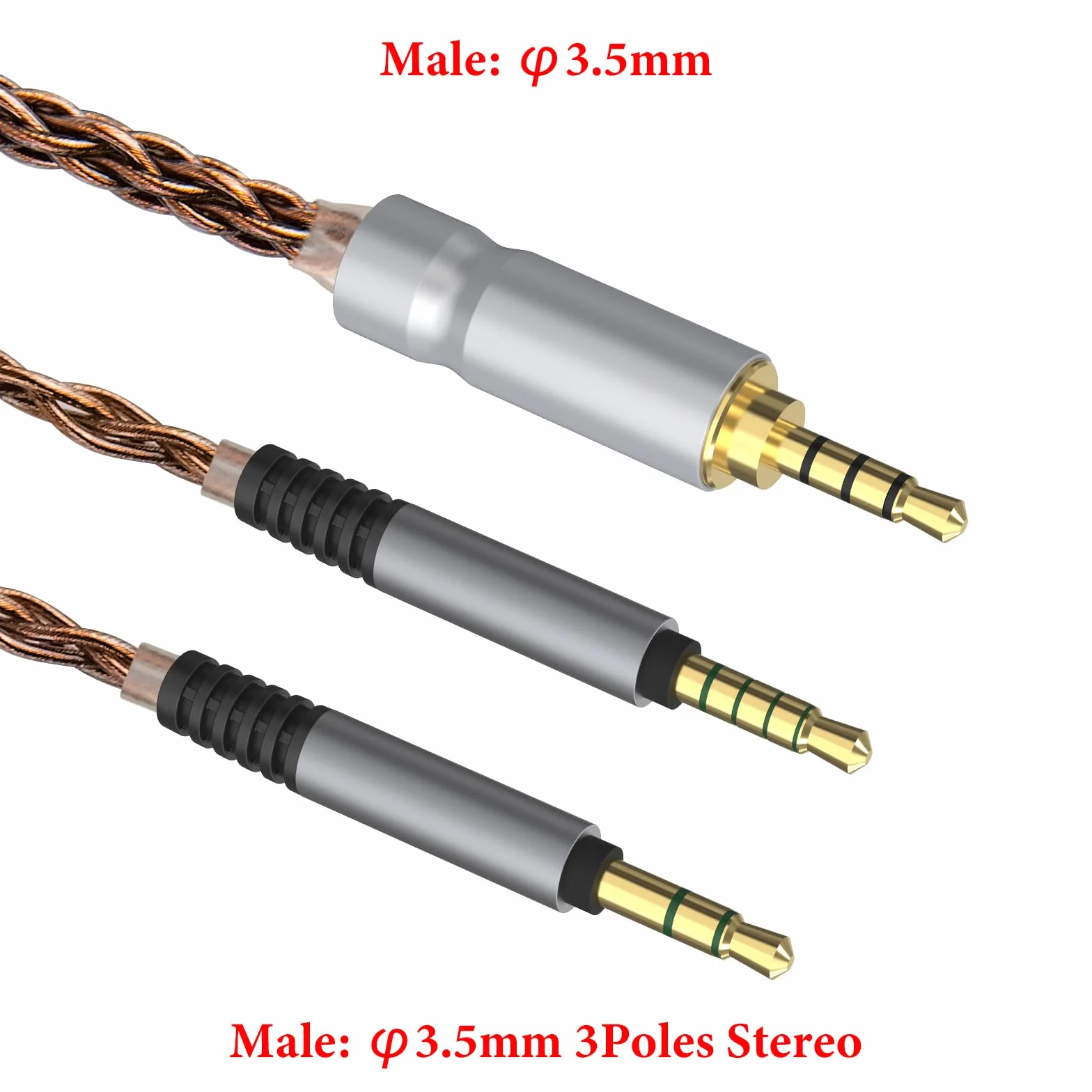 GEEKRIA Apollo Single Crystal Copper Upgrade kabel audio, kompatybilny z VZR Model One Audiophile zestaw słuchawkowy do gier, 3,5 mm (1/8") na Dual 3,5 mm (1,5 m)