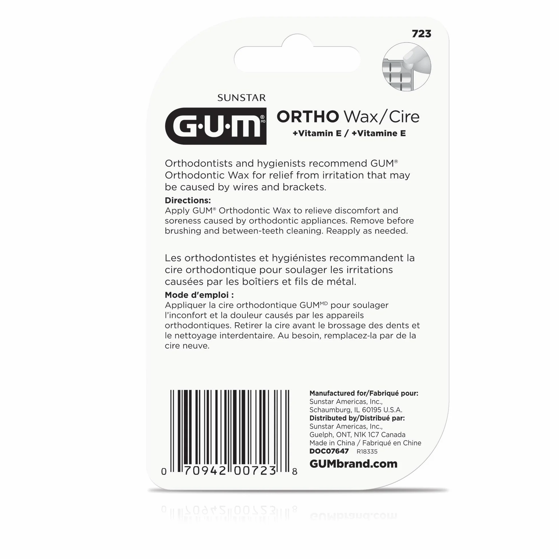 Gum Kieferorthopädisches Wachs für Zahnspangen