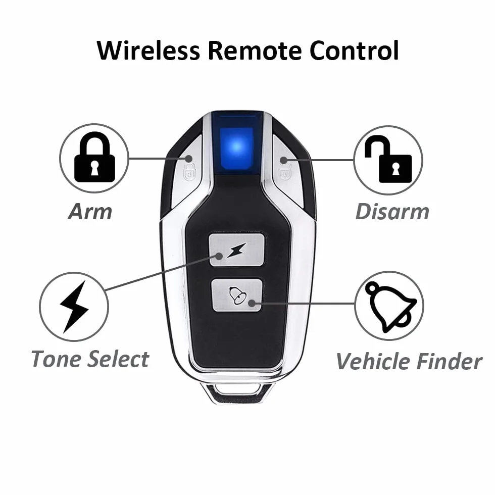 Mengshen Bezprzewodowy alarm rowerowy 113 dB wodoodporny z czujnikiem ruchu 4 czujniki 2 piloty
