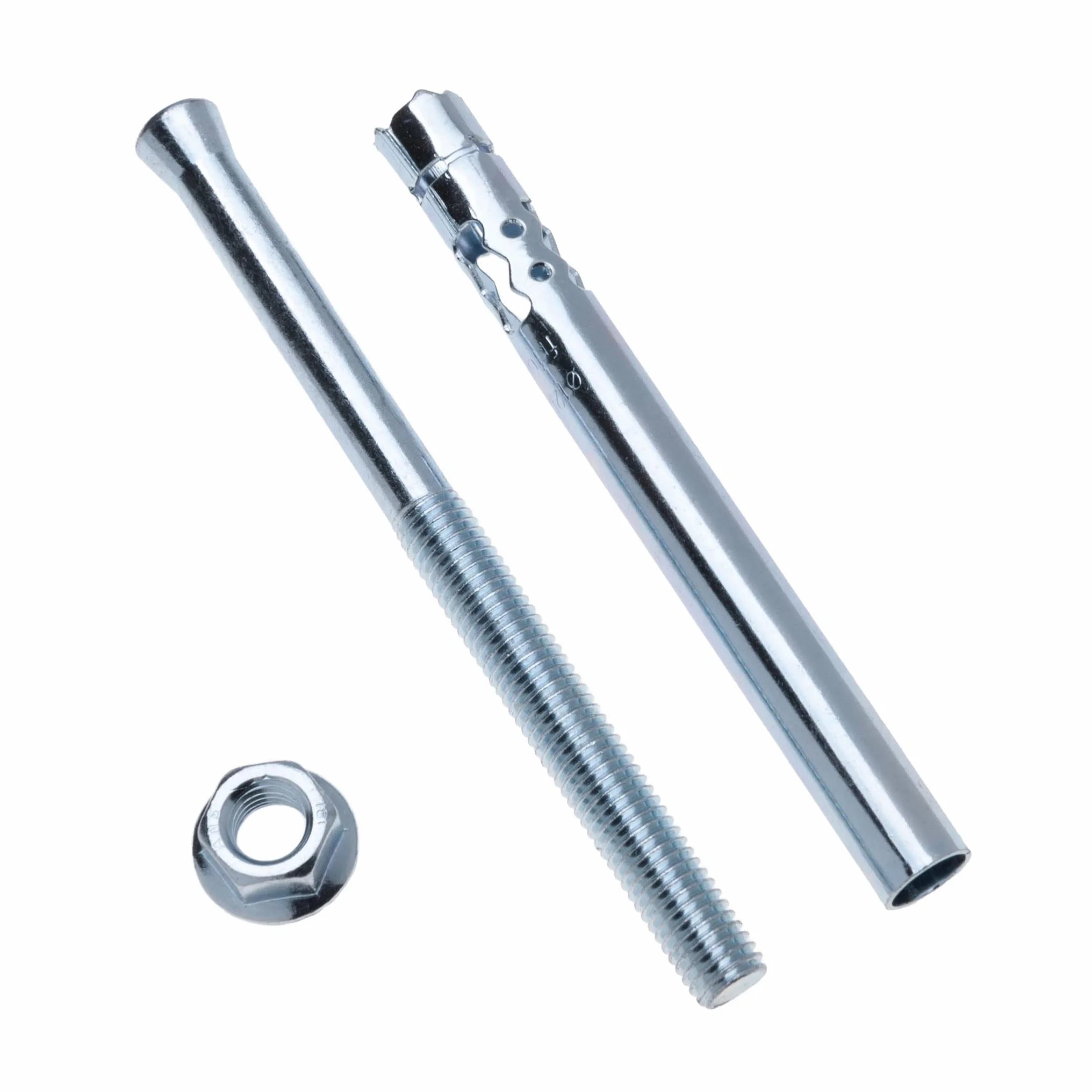 12 mm X 99 mm Kotwa tulejowa z nakrętką sześciokątną, śruba rozporowa z kołkiem gwintowanym, metalowy kołek rozporowy, wstępnie zmontowane kotwy klinowe do muru betonowego, ściany z cegły (Pack of 2)