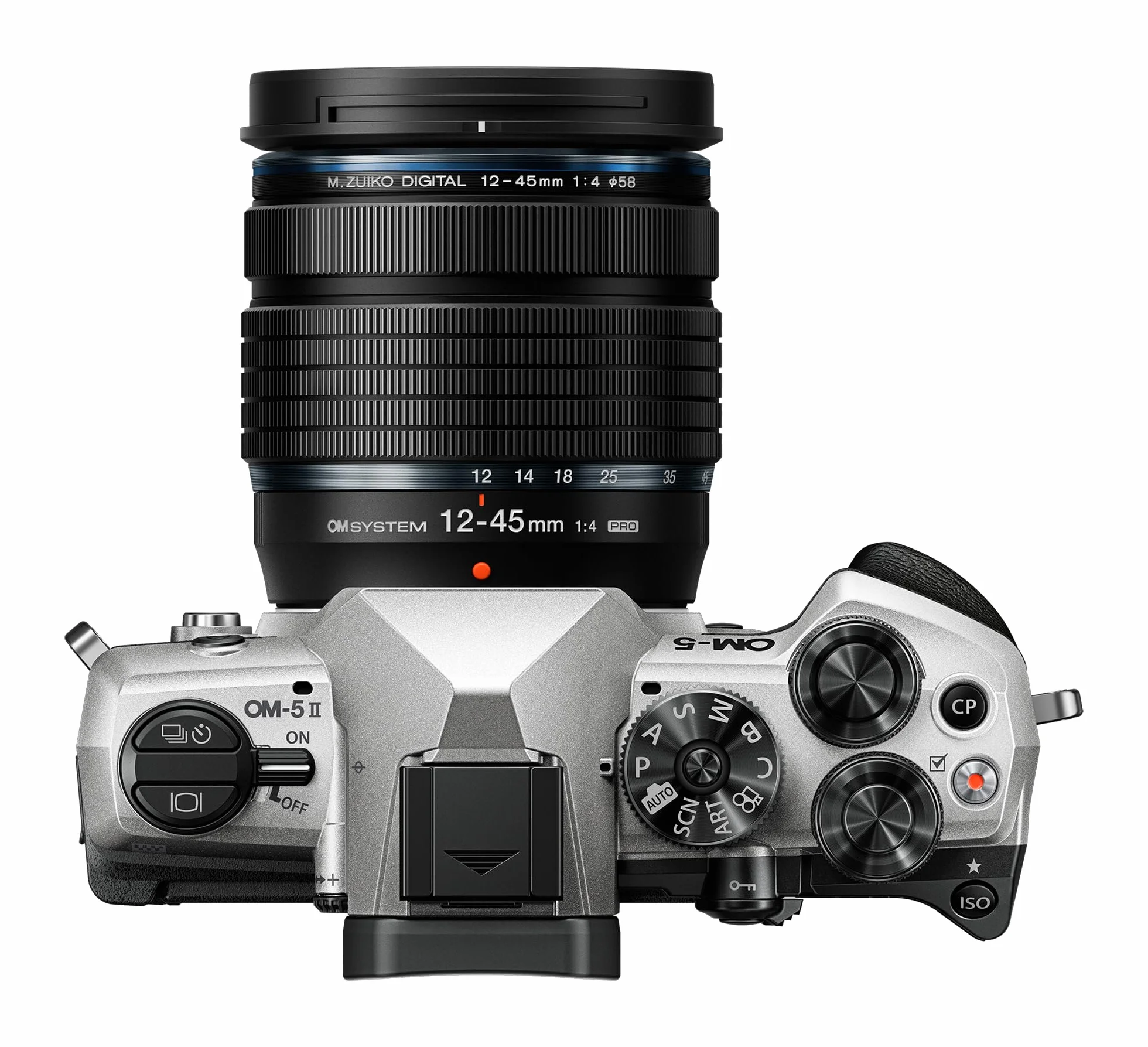 OM SYSTEM OM-5 Mark II Aparat systemowy Mikro Cztery Trzecie z obiektywem M.Zuiko Digital ED 12-45mm PRO, 20-megapikselowy czujnik Live MOS, 5-osiowa stabilizacja obrazu, uszczelnienie IP53