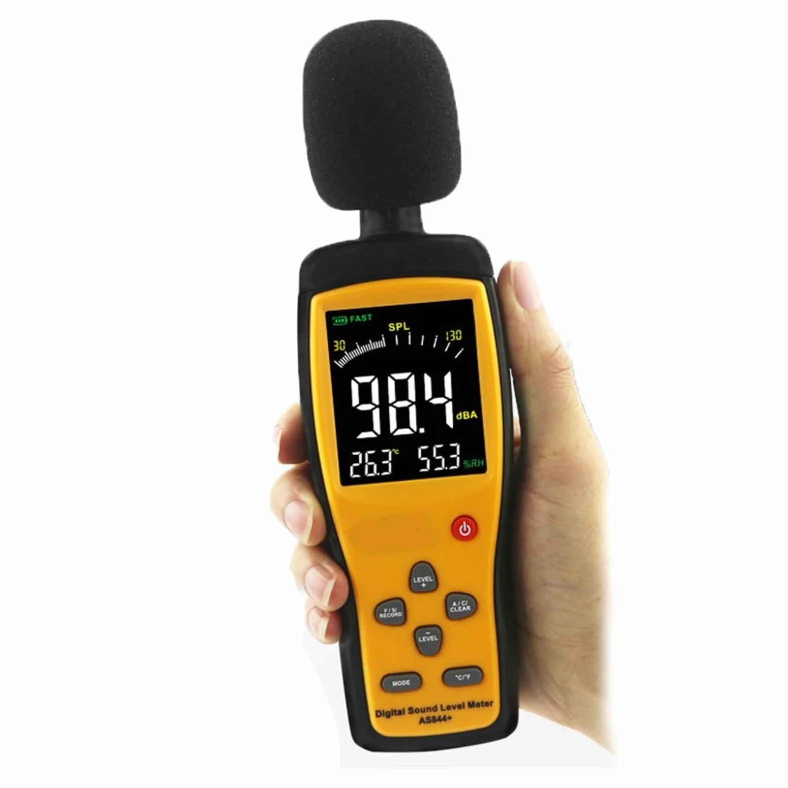 INTELIGENTNY CZUJNIK AS834+ AS844+ Cyfrowy miernik poziomu dźwięku LCD Noisemeter 30-130dB Poziom hałasu Decybel Monitorowanie Tester Instrument Miernik poziomu dźwięku(AS834 Plus)