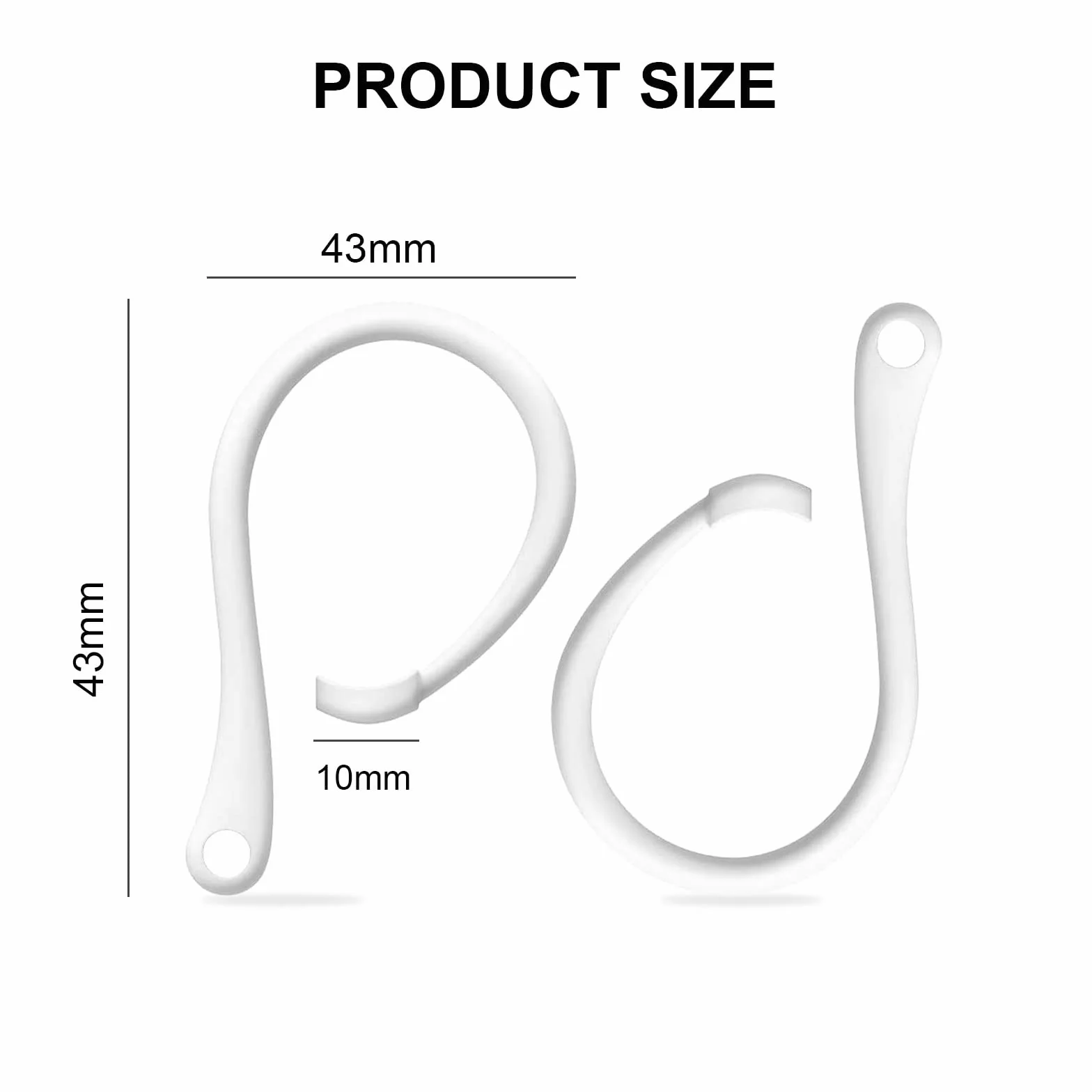 TSHAOUN 4 pary haczyków na uszy, silikonowe, bezpieczne zaczepy na uszy, kompatybilne z AirPods 3, 2, 1 i Pro, do uprawiania sportu, biegania, ćwiczeń (TPU)