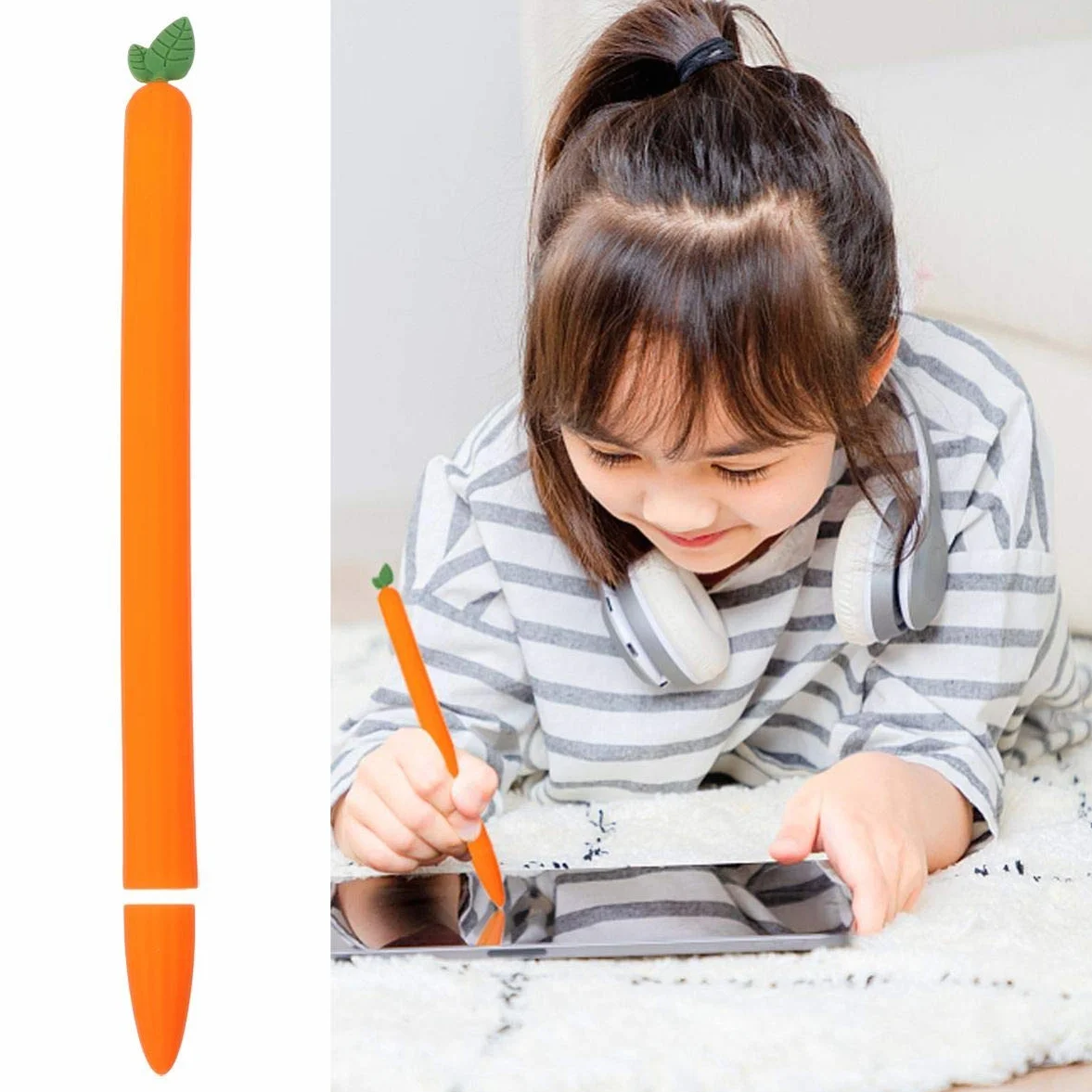 Silikonowa Osłona Ochronna na Rysik Marchewka Kompatybilna z Pencil 2