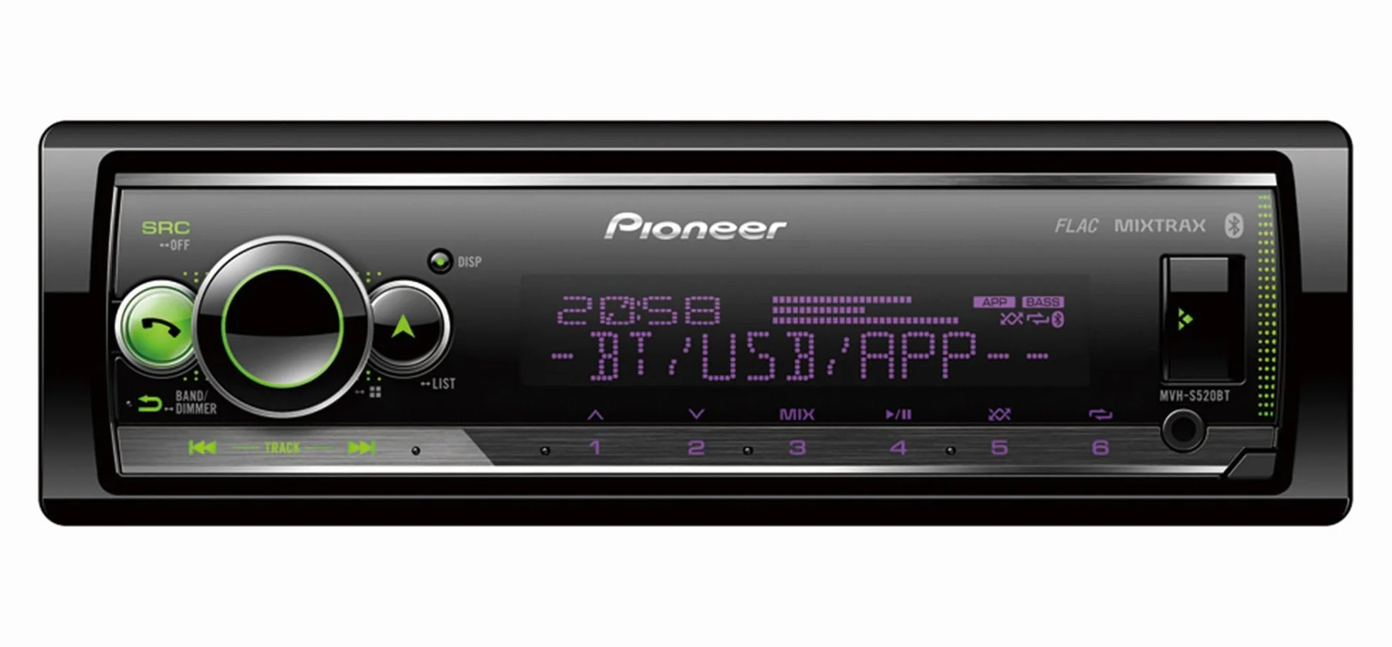 Pioneer MVH-S520BT Radio Czarny