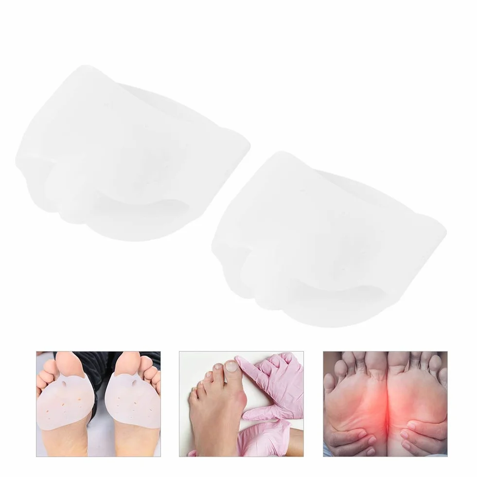 Prostownica do haluksów, 1 para ochraniaczy na palce, Ochrona palców u nóg Hallux Valgus Corrector Ulga w bólu dla zmęczonych, bolących stóp (biała)