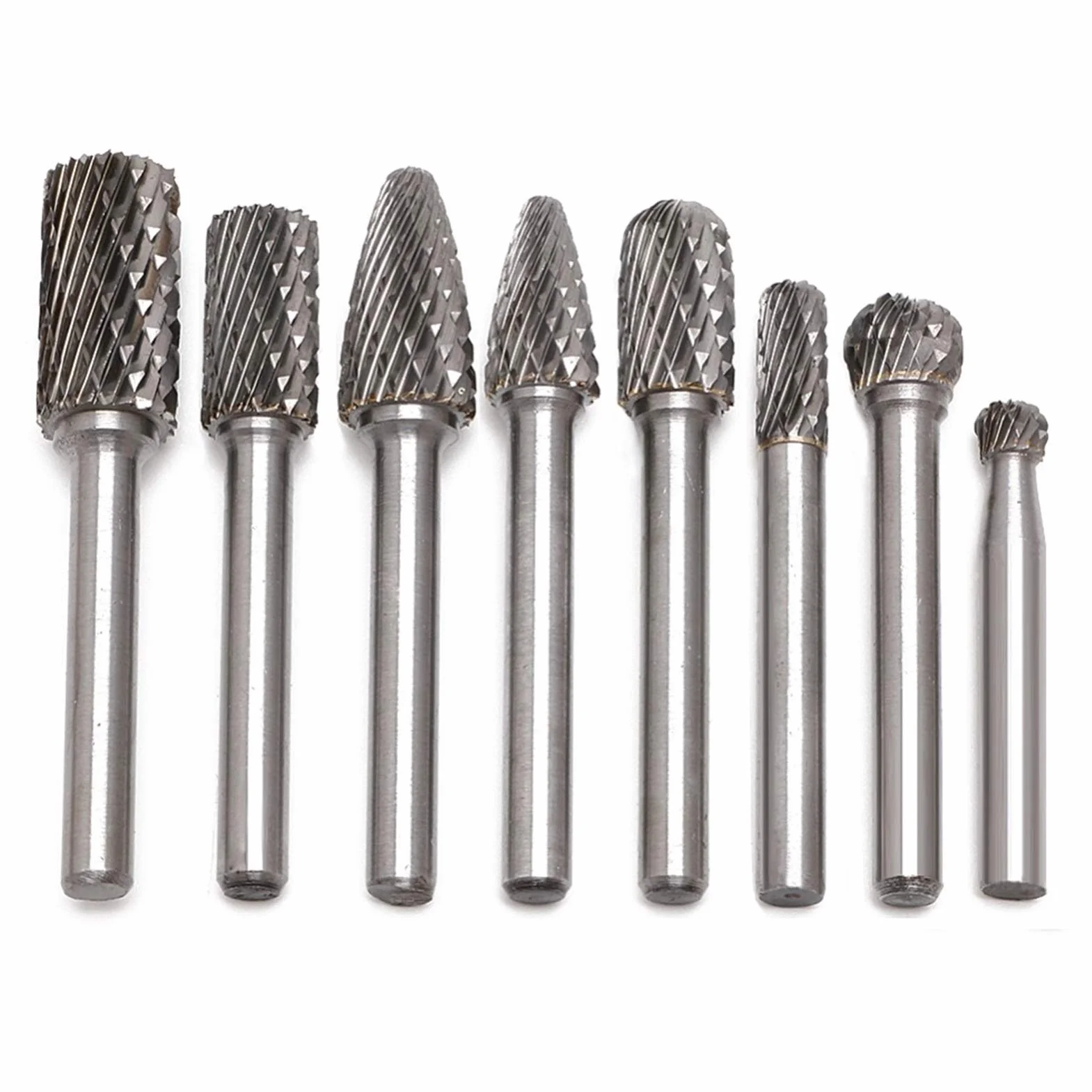 Pilnik metalowy, zestaw pilników igłowych, 8 sztuk/zestaw wierteł z węglików spiekanych 6 mm–12 mm Grawerowanie CNC 1/4" Pilnik obrotowy Bity do ostrzenia Pilnik z węglików spiekanych Wytrzymały pilni