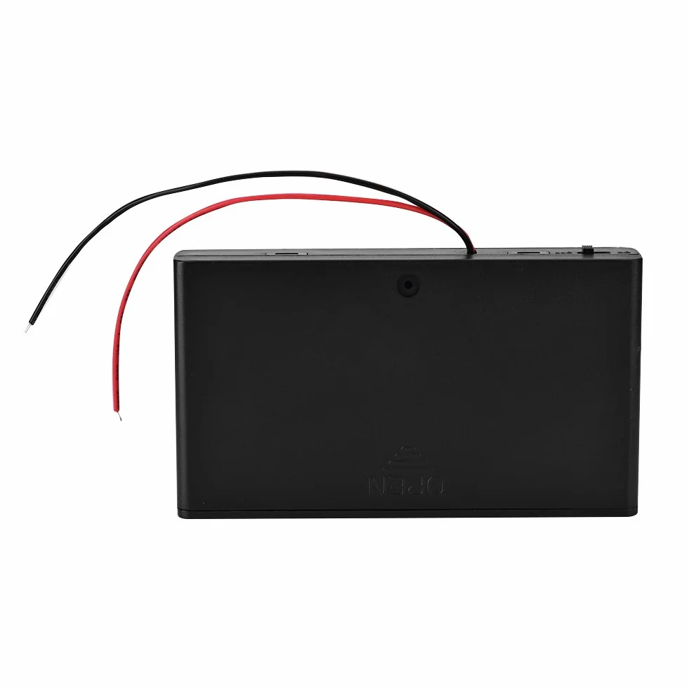Zerone 12 V 8x obudowa uchwytu baterii AA pudełko do przechowywania baterii ABS czarny