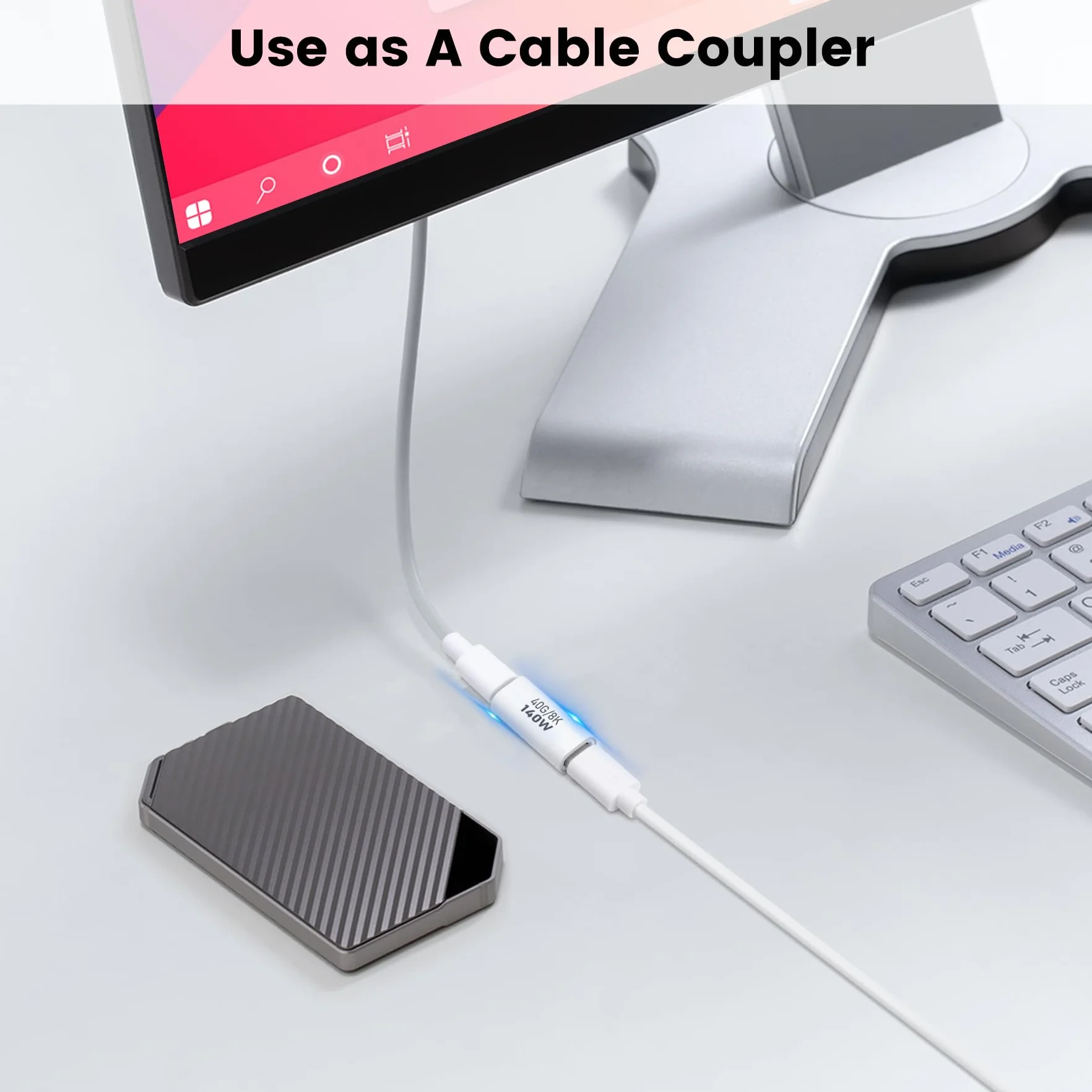 Złącze USB C żeńsko-żeńskie 40 Gb/s 140 W USB 4.0 Typ C 2 sztuki