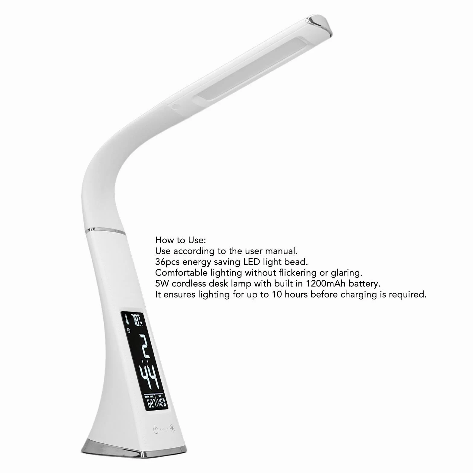 Lampa biurkowa LED, regulowana gęsia szyja, ściemniane sterowanie dotykowe, bezprzewodowa, do domowego biura, nauki, lampka do czytania, energooszczędna, nowoczesny design, przenośne i wszechstronne