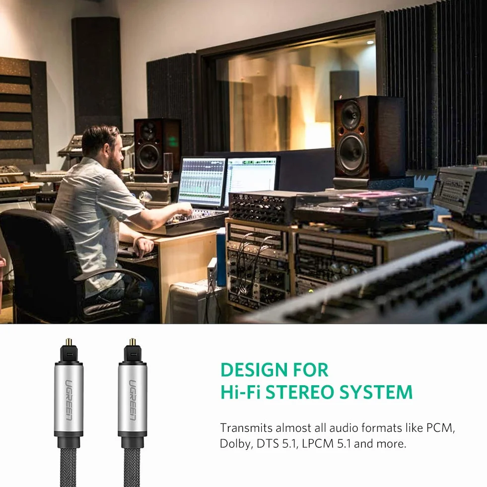 Ugreen 3 m Toslink Audio Kabel Czarny Toslink Męski