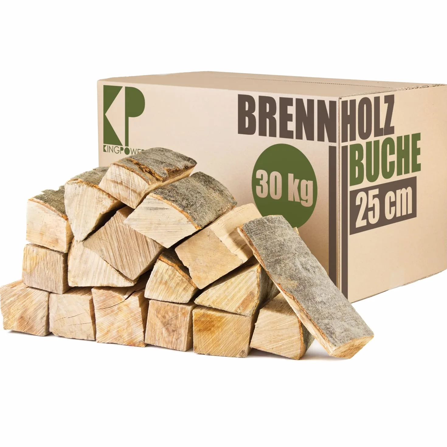 Drewno opałowe z czystego buku, 25 cm i 33 cm, 30 kg, do kominka, ogniska, paleniska, grilla, drewno bukowe, suszone, gotowe do użycia w piekarniku, polana Kingpower, długość: 25 cm
