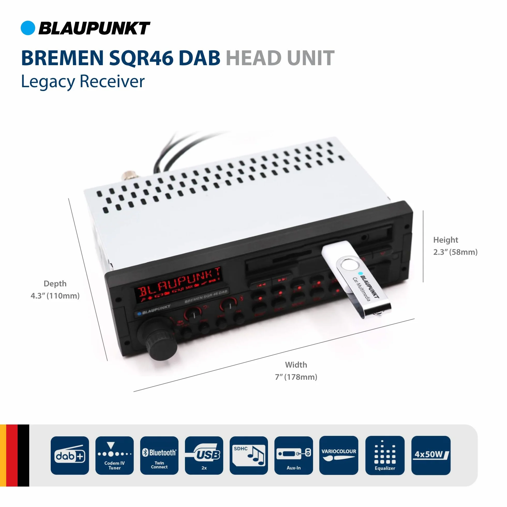 Blaupunkt SQR 46 DAB Radio, Czarny, 11 x 18,01 x 5,99 cm