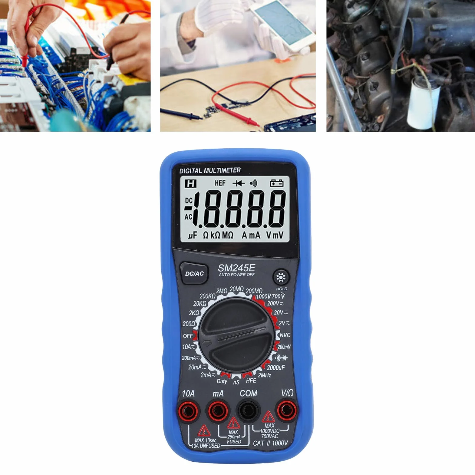 YWBL-WH Multimetr Cyfrowy, Dokładny Tester Elektryczny z Ekranem LCD do Pomiaru Pojemności Prądu Stałego, Napięcia Przemiennego, Rezystora, Idealne Narzędzie dla Elektryków i Entuzjastów