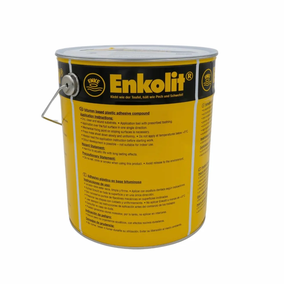 Enke ENKOLIT® klej zimny do blachy | czarny | bitumiczna masa klejąca i uszczelniająca | klejenie na parapety, osłony ścian i uszczelnienia profili metalowych (lato)