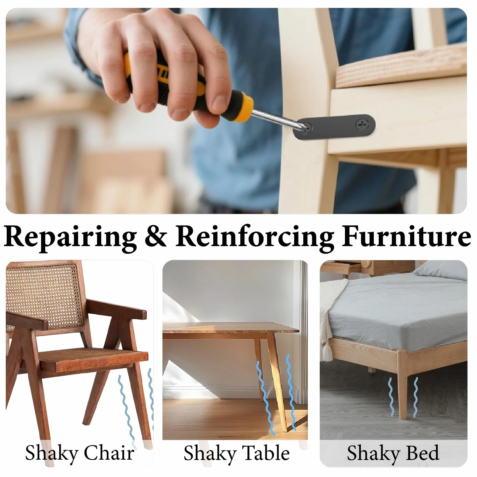 40 sztuk płaskich łączników w kolorze czarnym, łączniki do mebli, łączniki drewniane, ze stali nierdzewnej z 100 śrubami, blacha łącząca, płyta perforowana, metal do napraw i wzmocnienia mebli